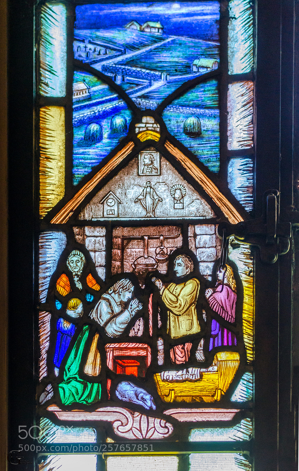 Nikon D7000 sample photo. Stain glass manger photography