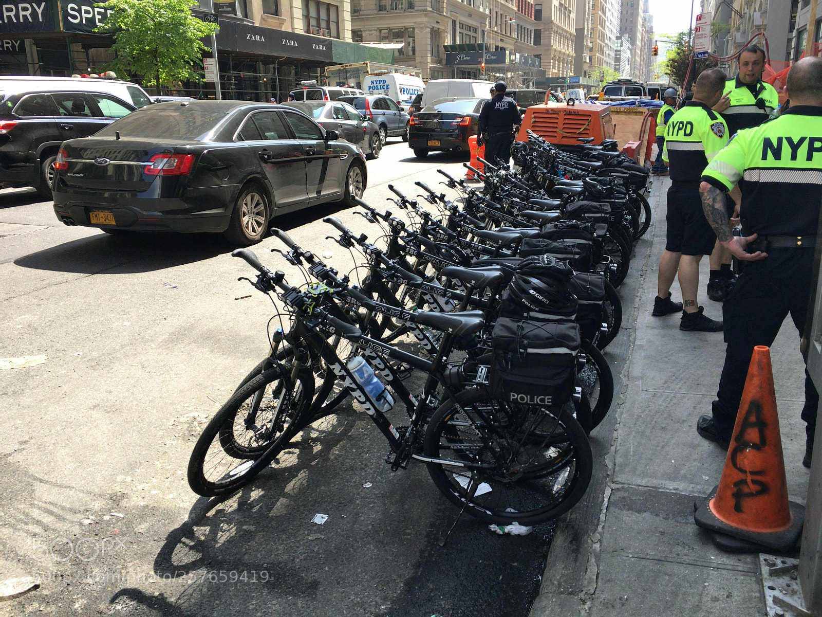 Apple iPhone 6s Plus sample photo. Police bicycles	 photography