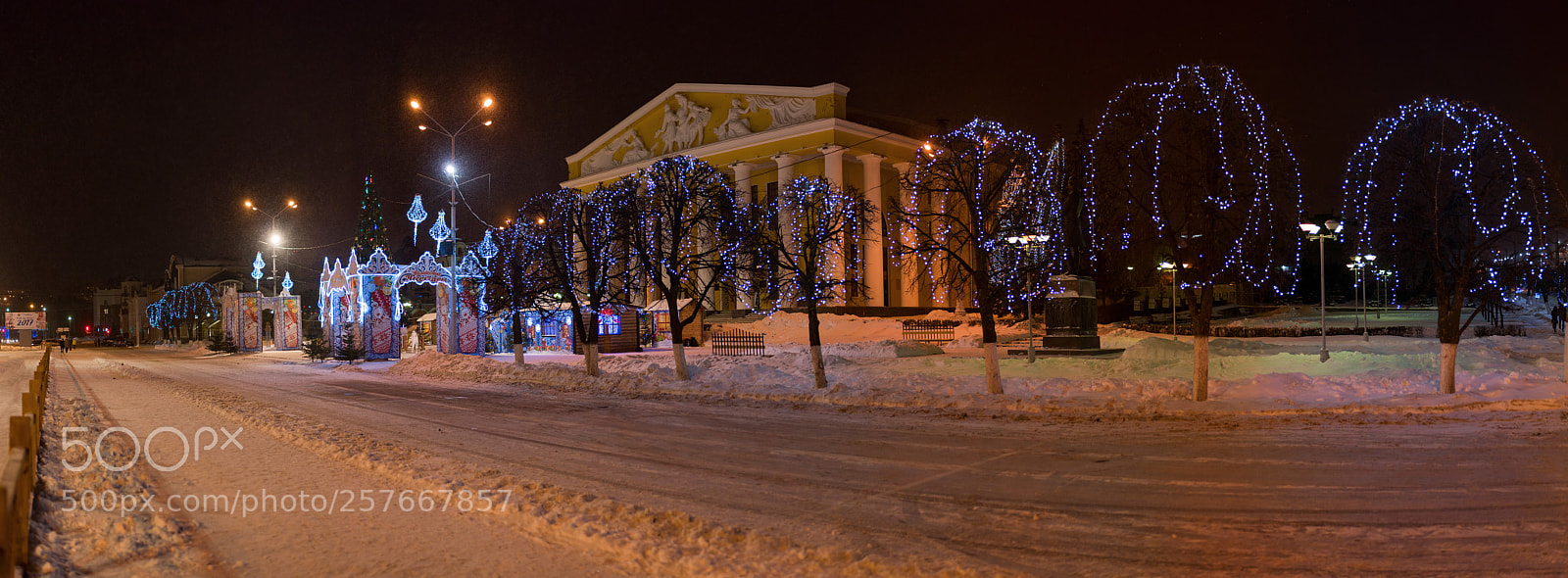 Nikon D750 sample photo. Новогодняя панорама Театра на Заливе photography
