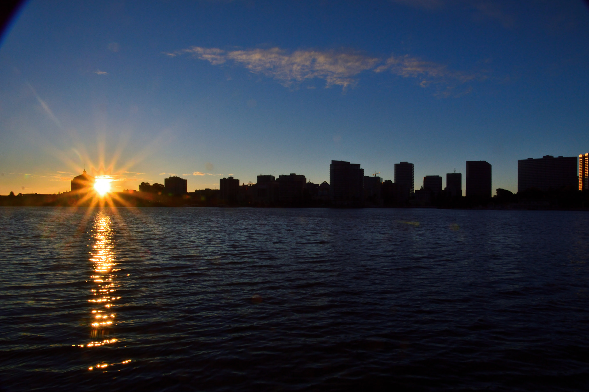 Nikon D3200 + Tamron 16-300mm F3.5-6.3 Di II VC PZD Macro sample photo. Sunset over lake merritt photography