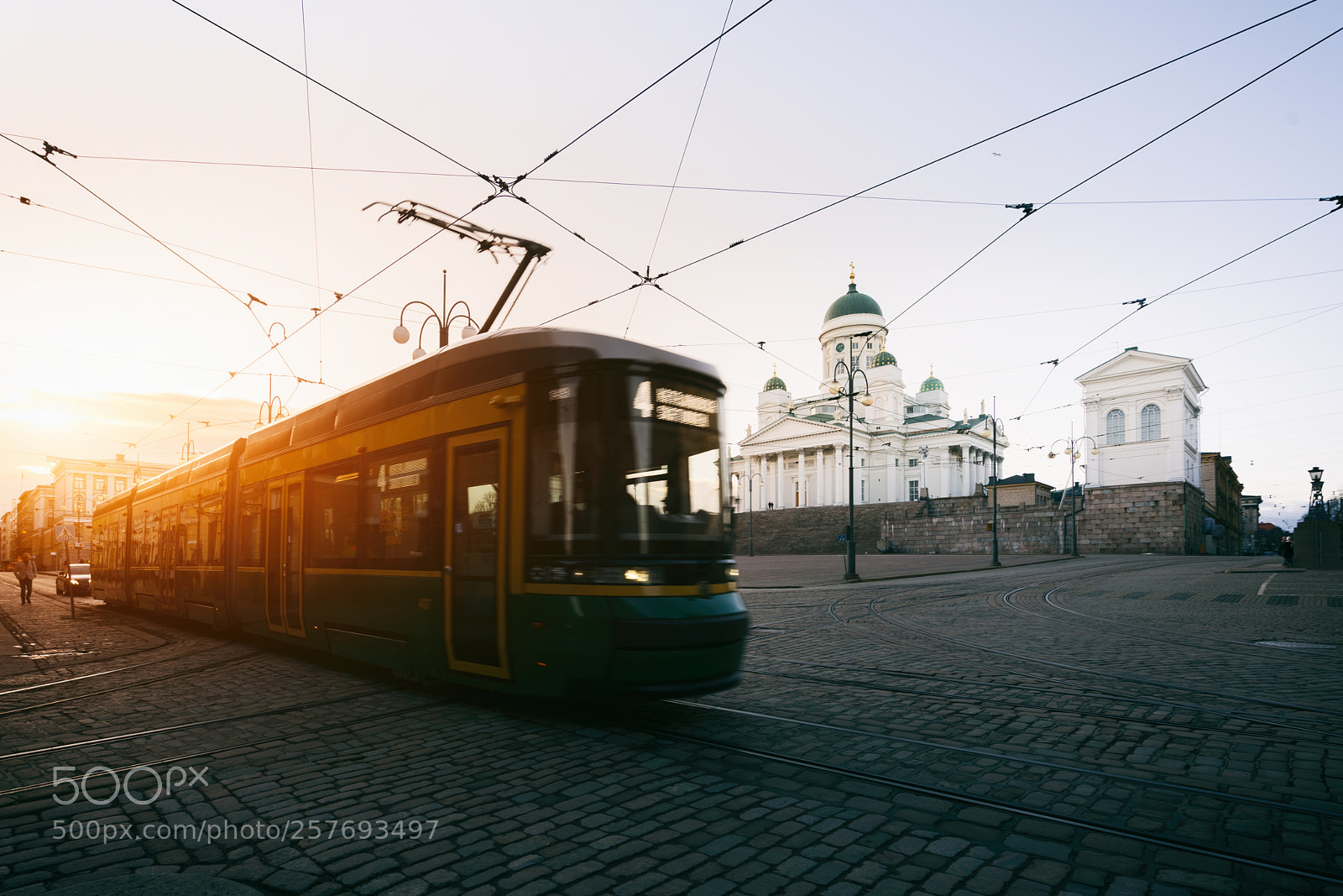 Sony a7R II sample photo. Tram passing helsinki senate photography