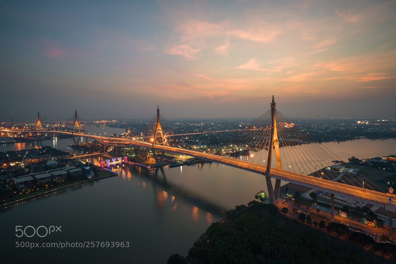Sony a7R II sample photo. Bhumibol bridge also known photography
