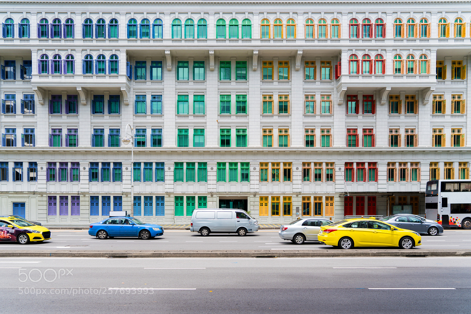 Sony a7R II sample photo. Colorful heritage building windows photography