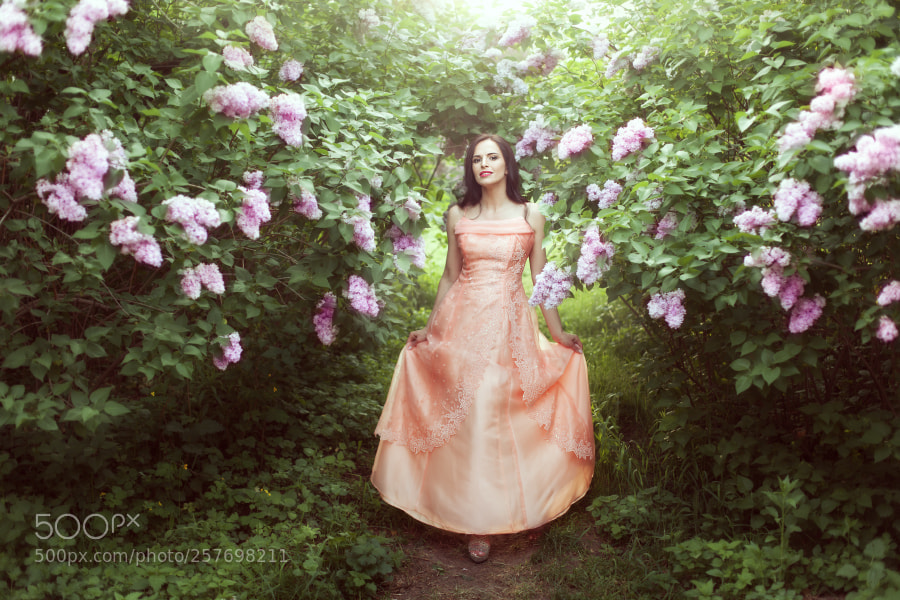 Canon EOS 5D Mark II sample photo. Woman in lilac. photography