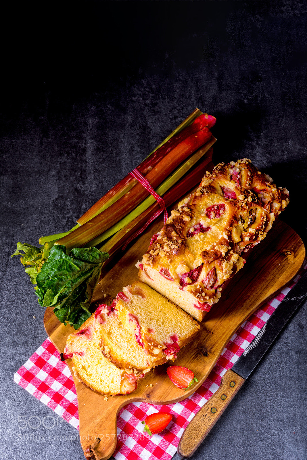 Nikon D810 sample photo. Brioches with rhubarb, strawberry photography