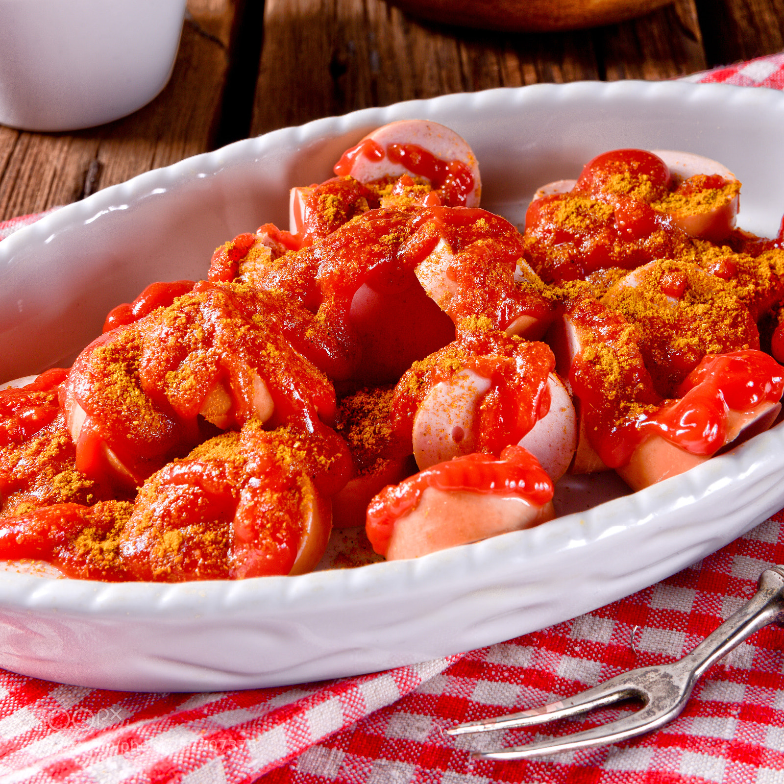 Nikon D810 sample photo. Sausage in curry sauce photography