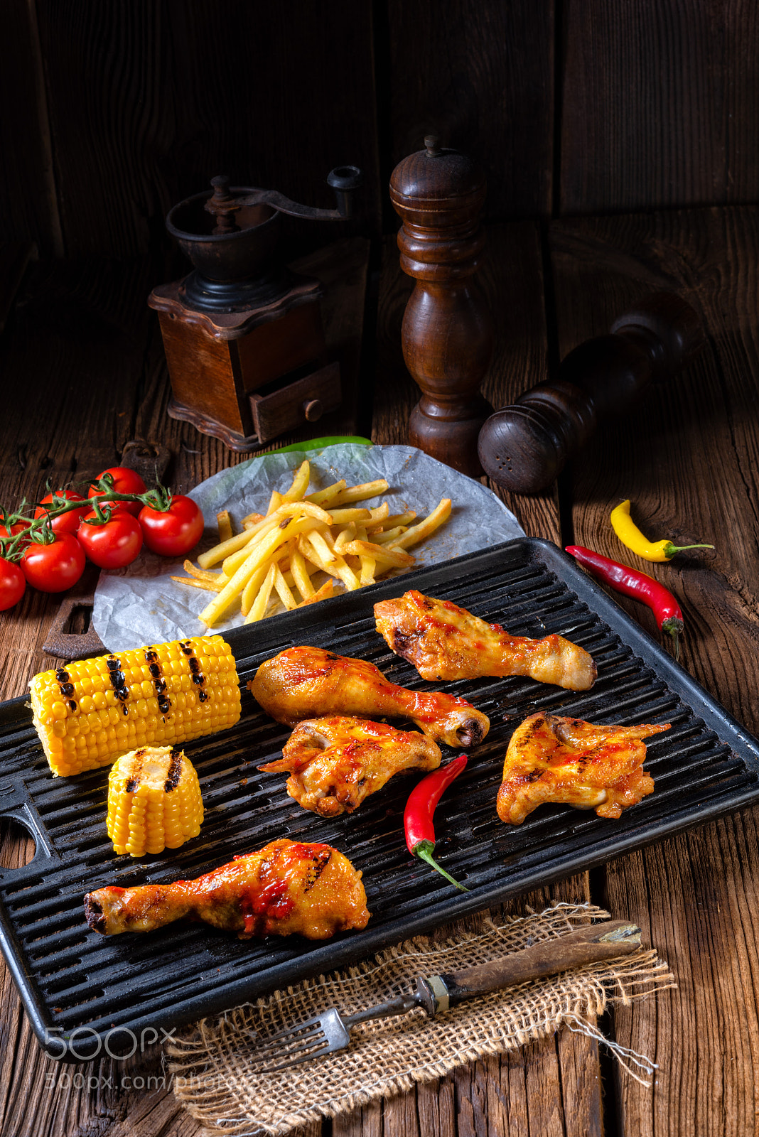 Nikon D810 sample photo. Rustic grilled chicken wings,legs,and photography