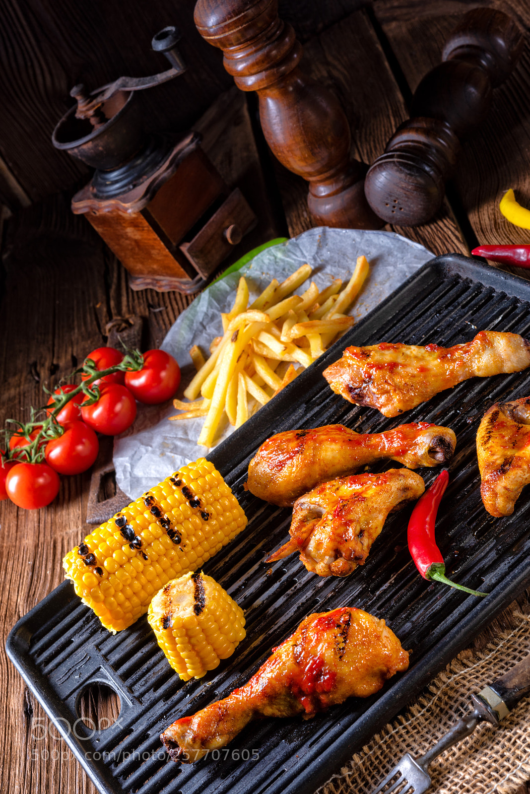 Nikon D810 sample photo. Rustic grilled chicken wings,legs,and photography