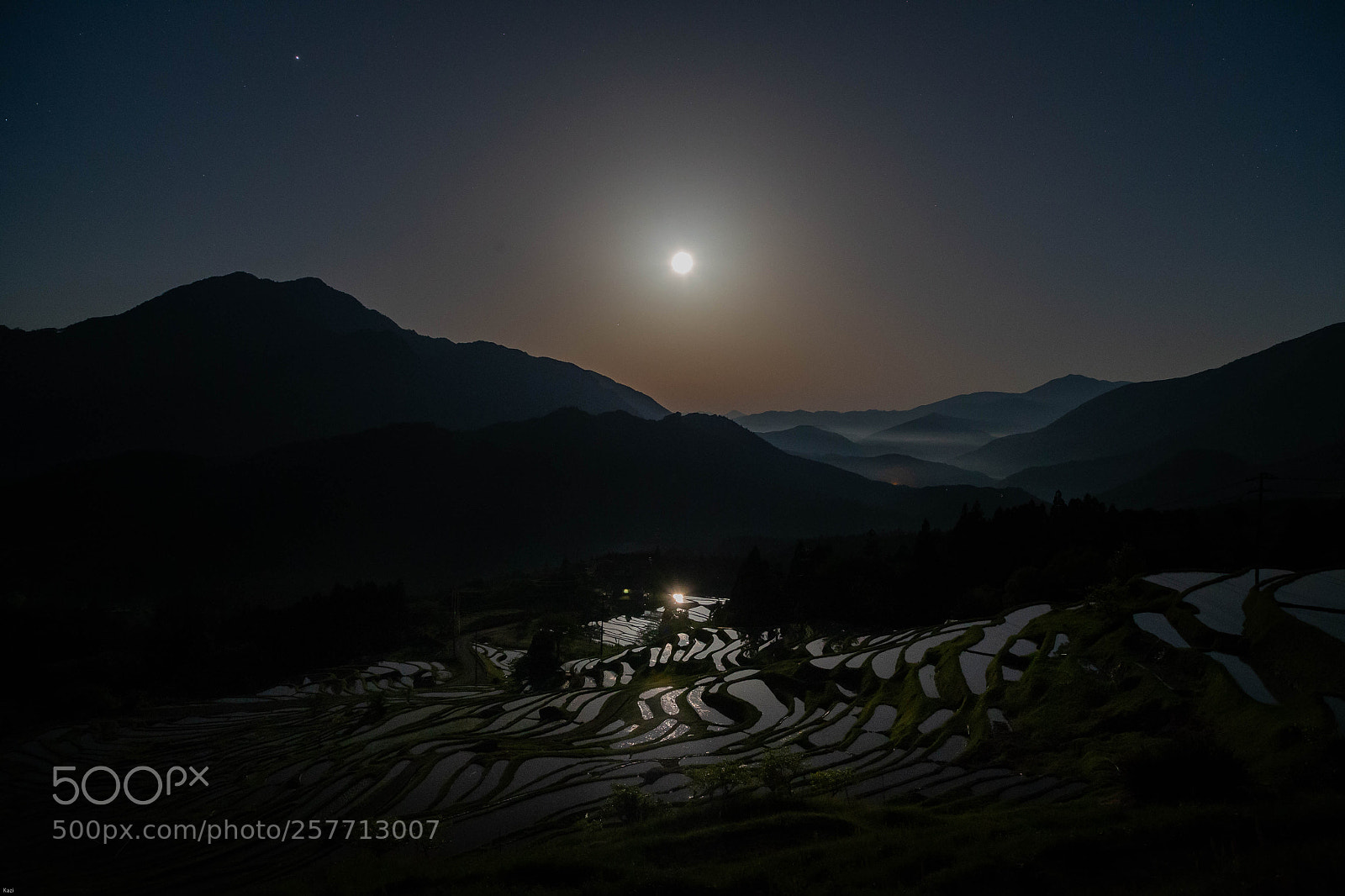 Canon EOS-1D X sample photo. Rice terrace at moonlit photography
