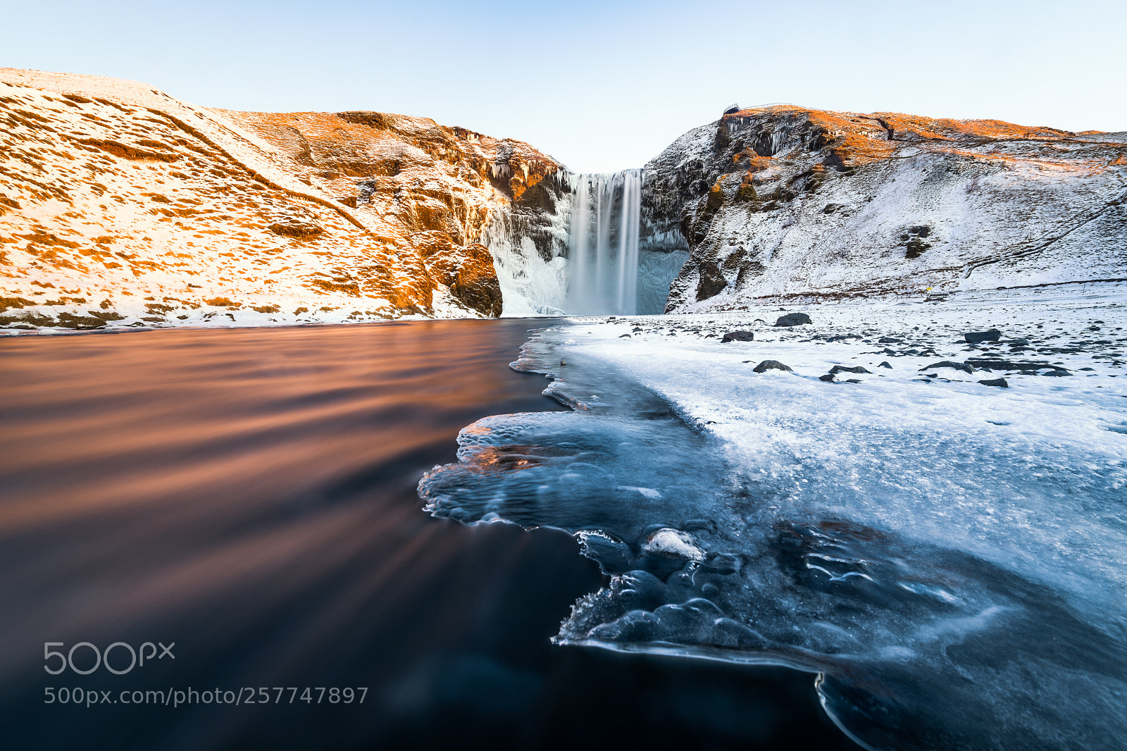 Nikon D850 sample photo. Sunrise at skógafoss photography