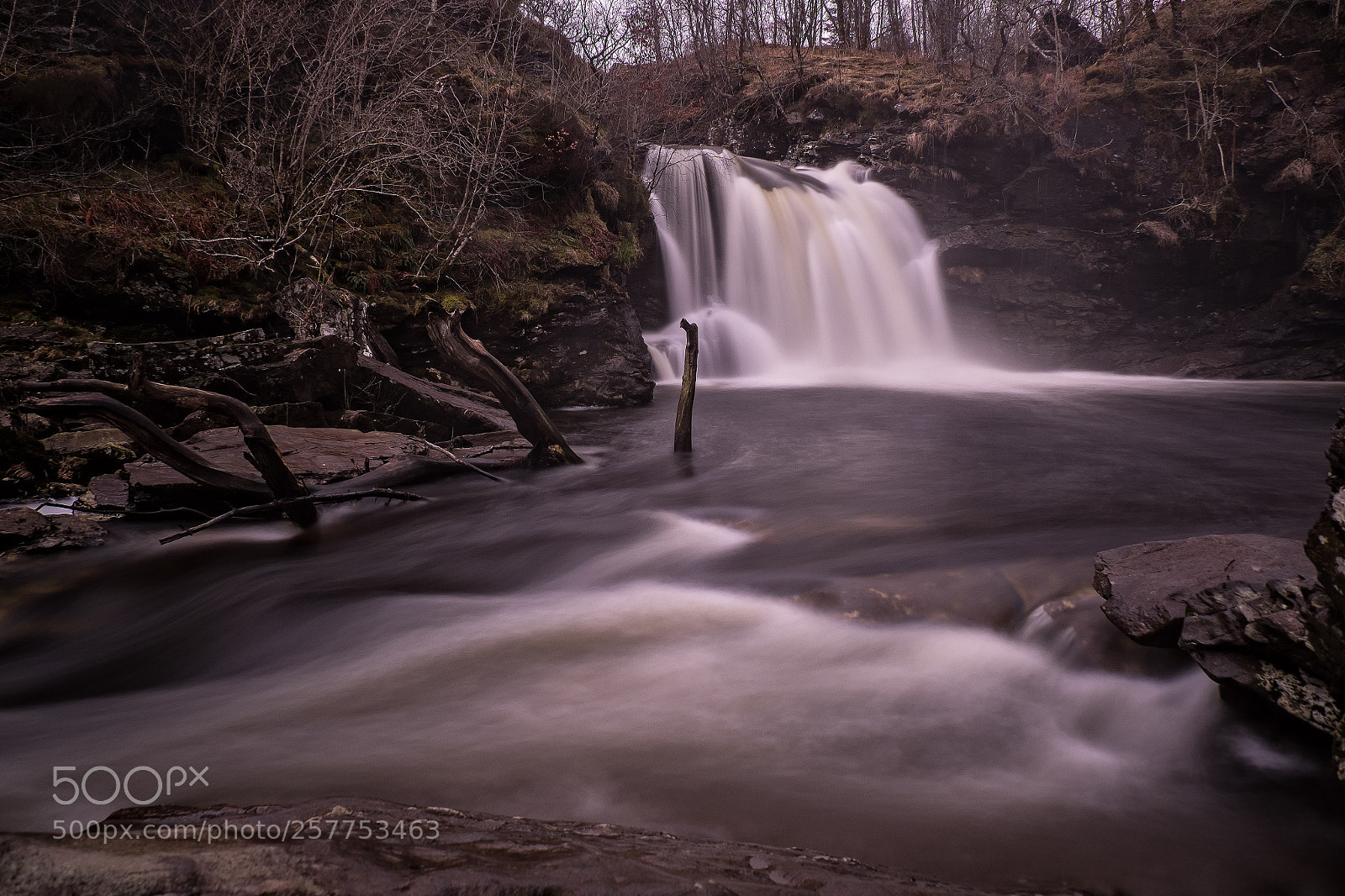 Fujifilm X-T1 sample photo. Waterfall loch lomond photography