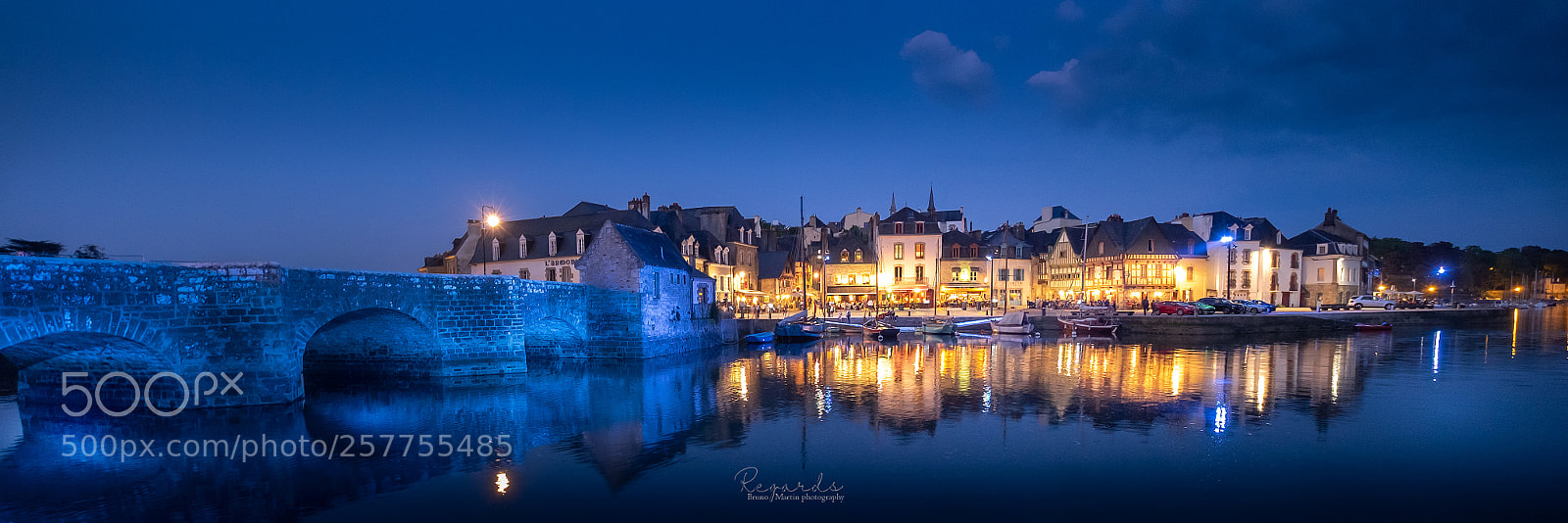 Fujifilm X-T1 sample photo. Saint goustan blue hour photography