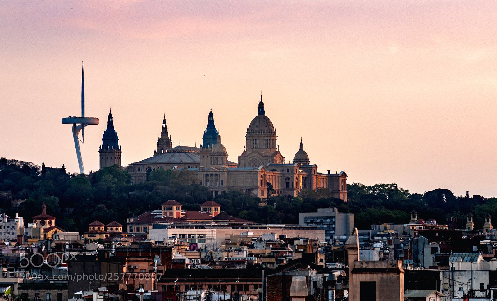 Nikon D850 sample photo. Barcelona skyline at twilight photography