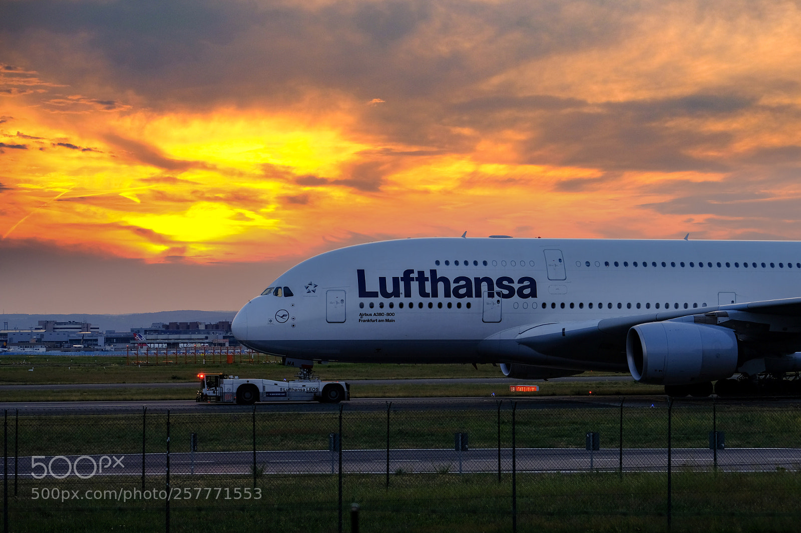 Fujifilm X-T20 sample photo. Fiery sunset over frankfurt photography