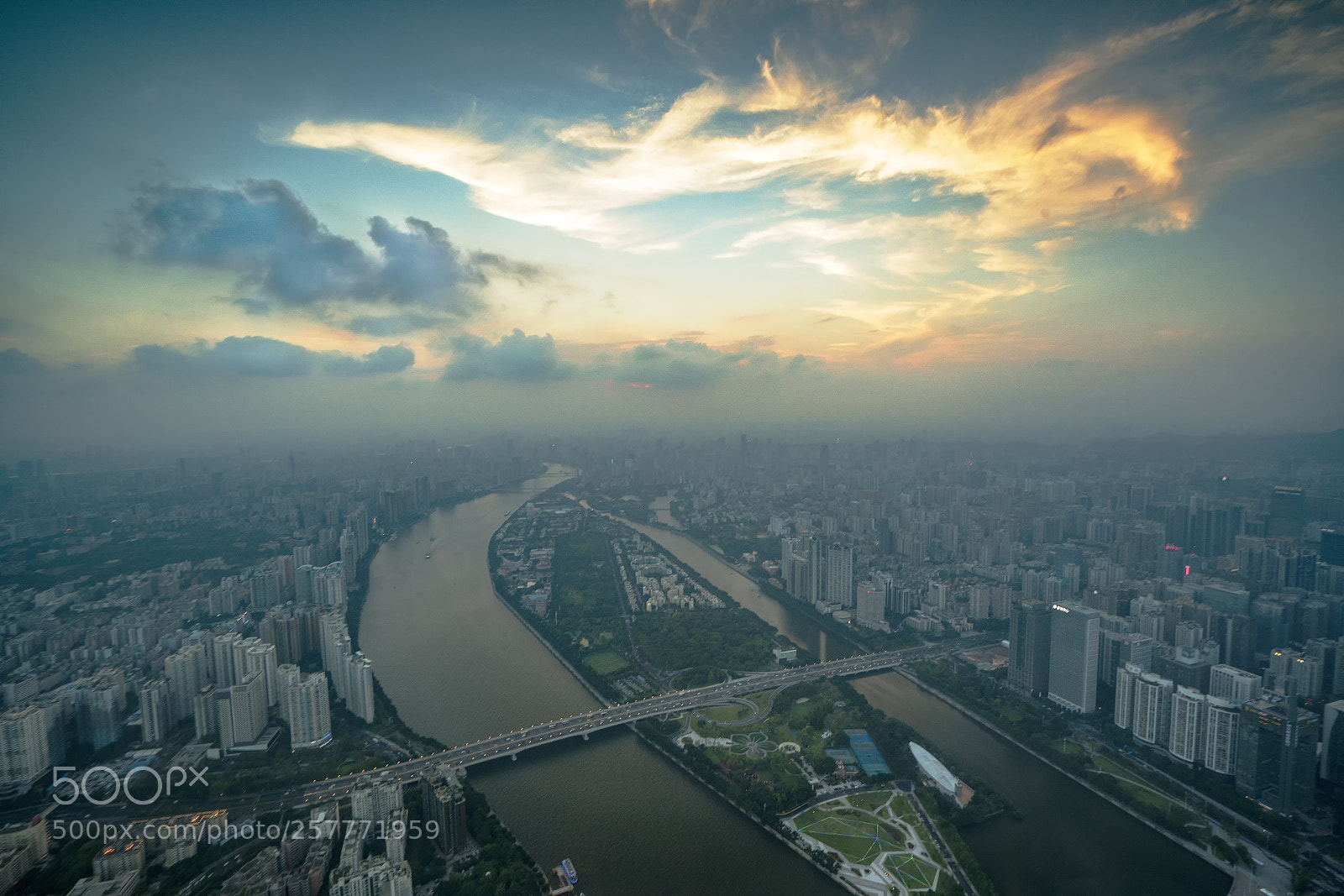 Sony a7R II sample photo. Sunset over guangzhou tower. photography
