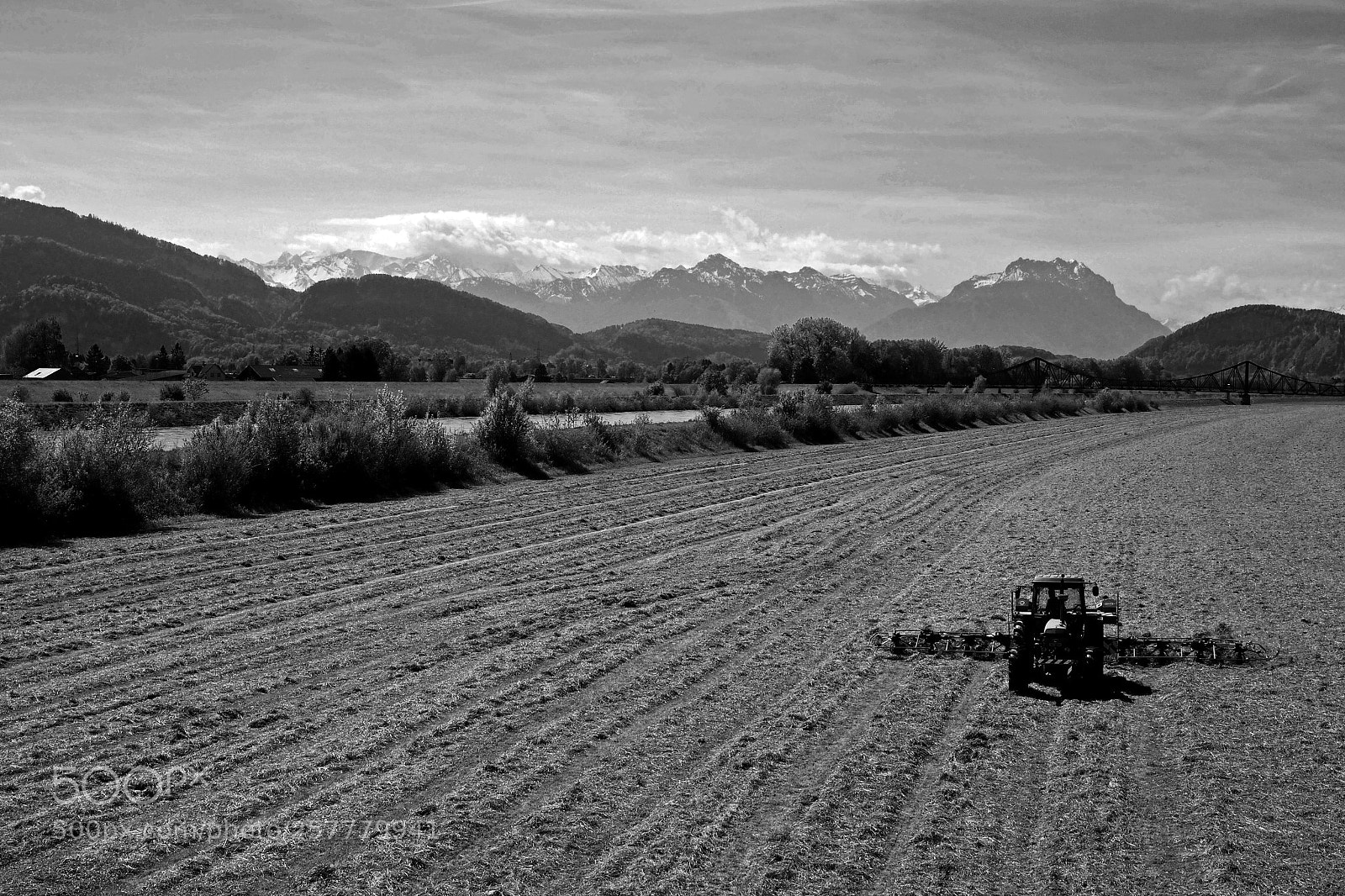 Olympus OM-D E-M5 sample photo. Farming with mountain view photography