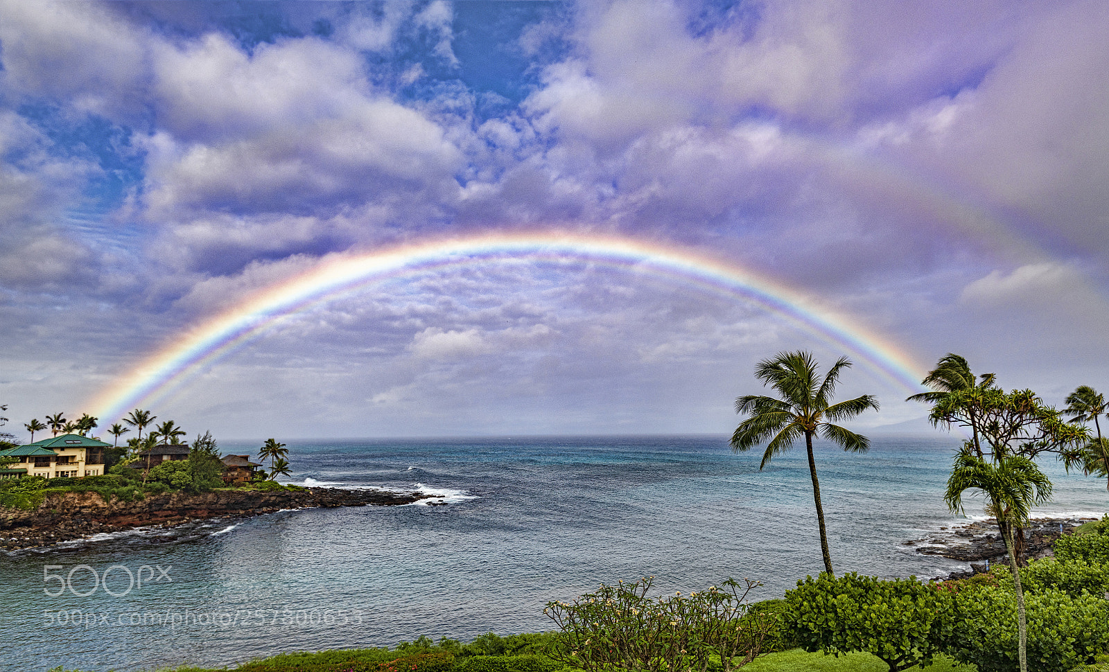 Nikon D850 sample photo. Rainbow over honokeana bay photography