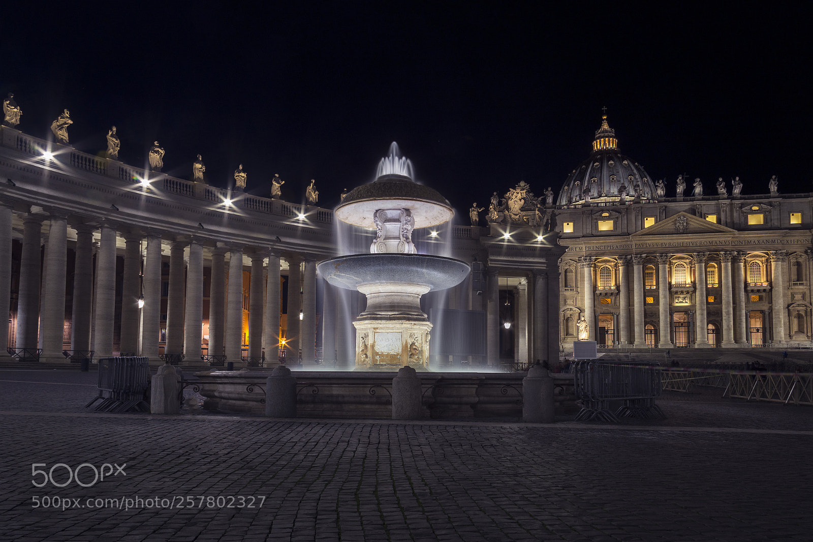 Canon EOS 6D sample photo. Vatican fountain night shot photography