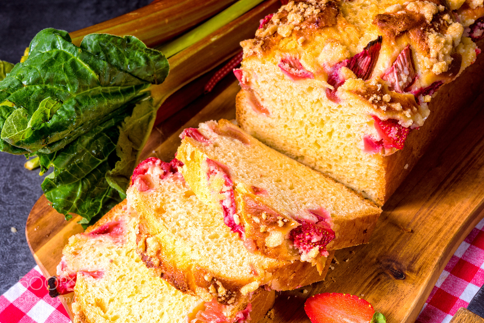 Nikon D810 sample photo. Brioches with rhubarb, strawberry photography