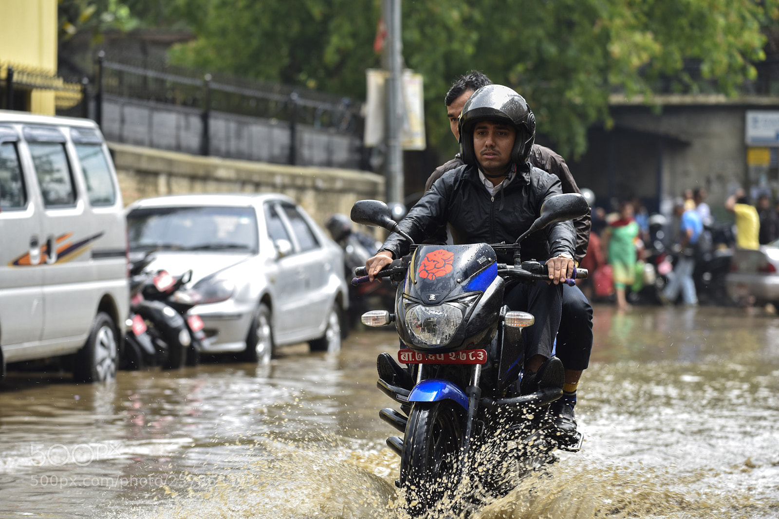 Nikon D810 sample photo. Rainy day motorbike ride photography