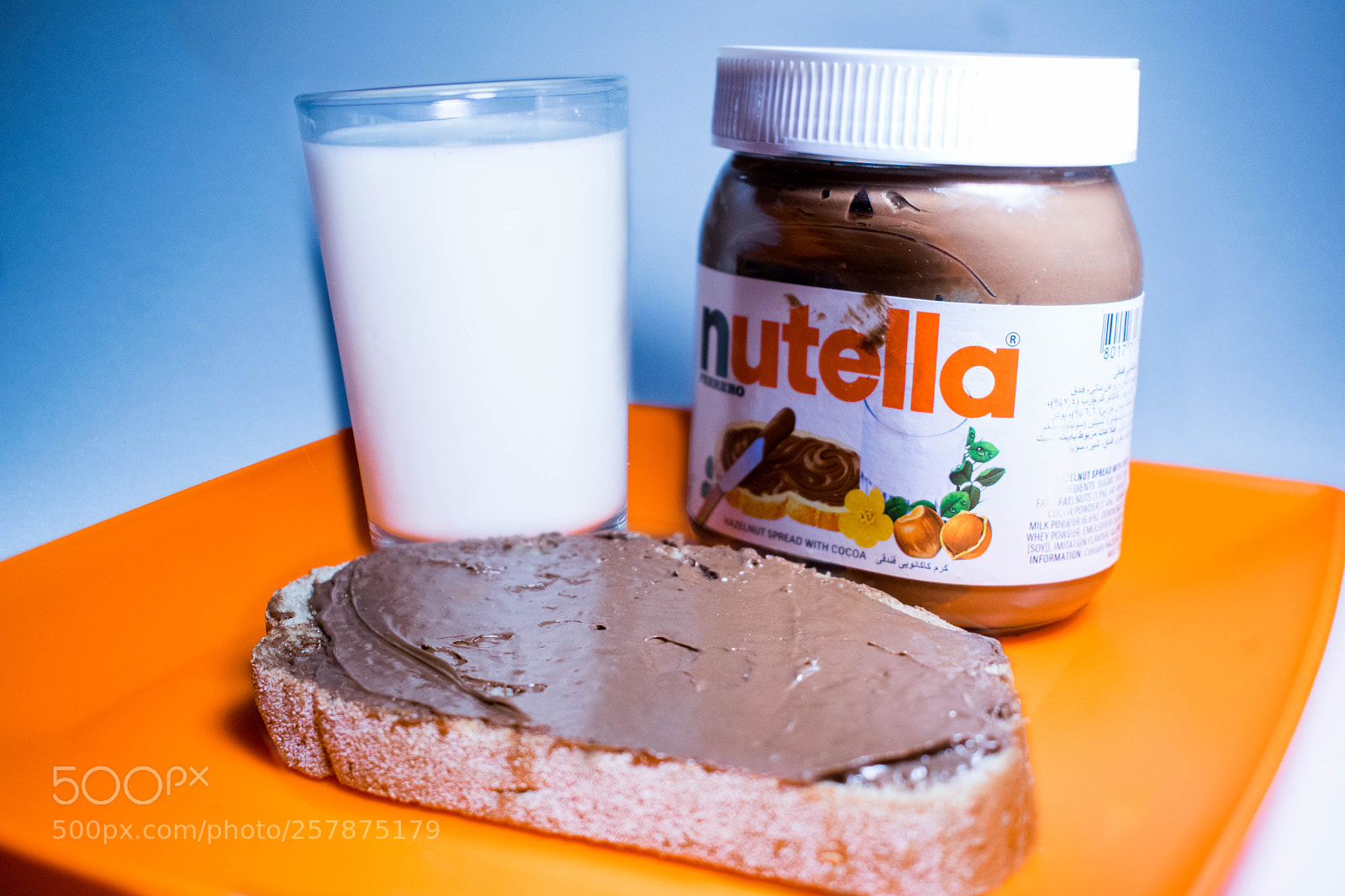 Nikon D5300 sample photo. Nutella and milk photography