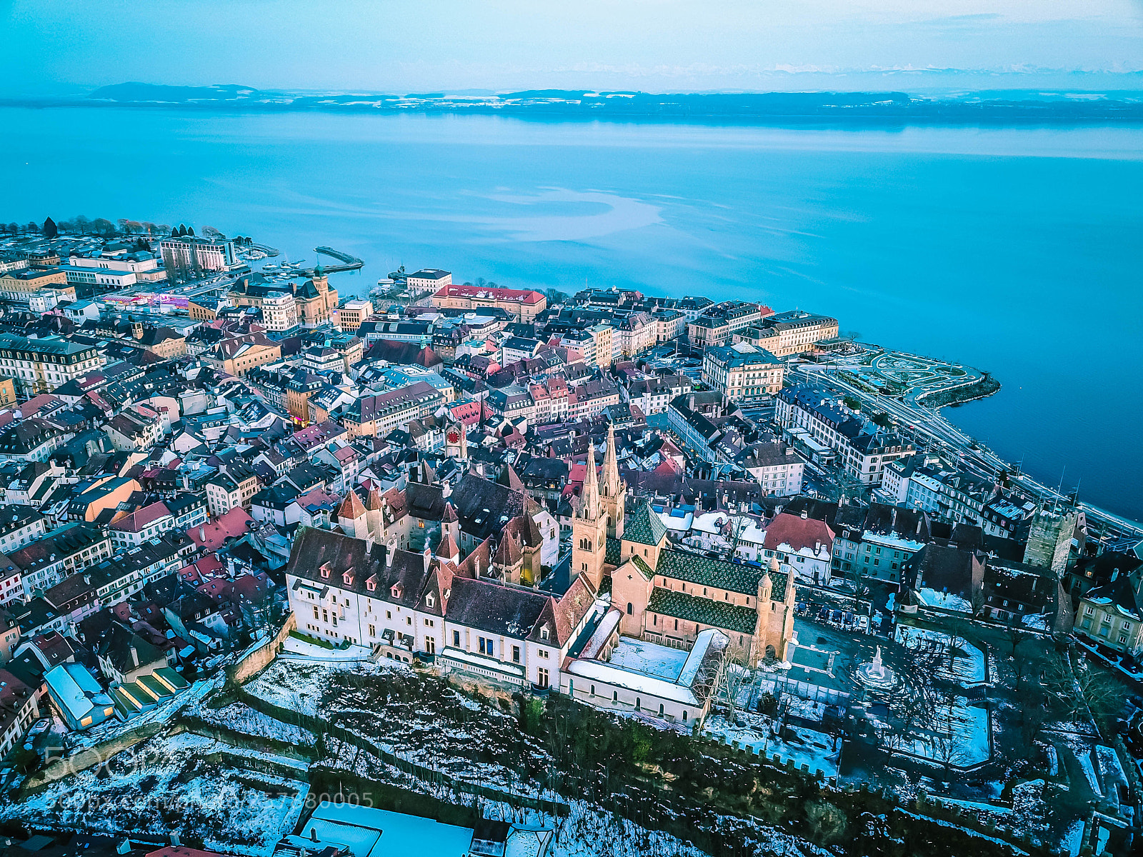 DJI FC220 sample photo. Neuchâtel city photography