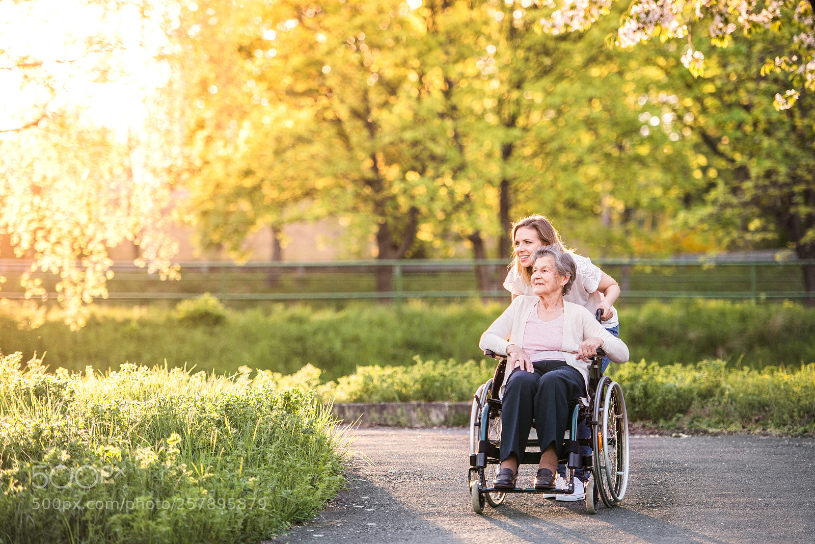 Nikon D5 sample photo. Elderly grandmother in wheelchair photography