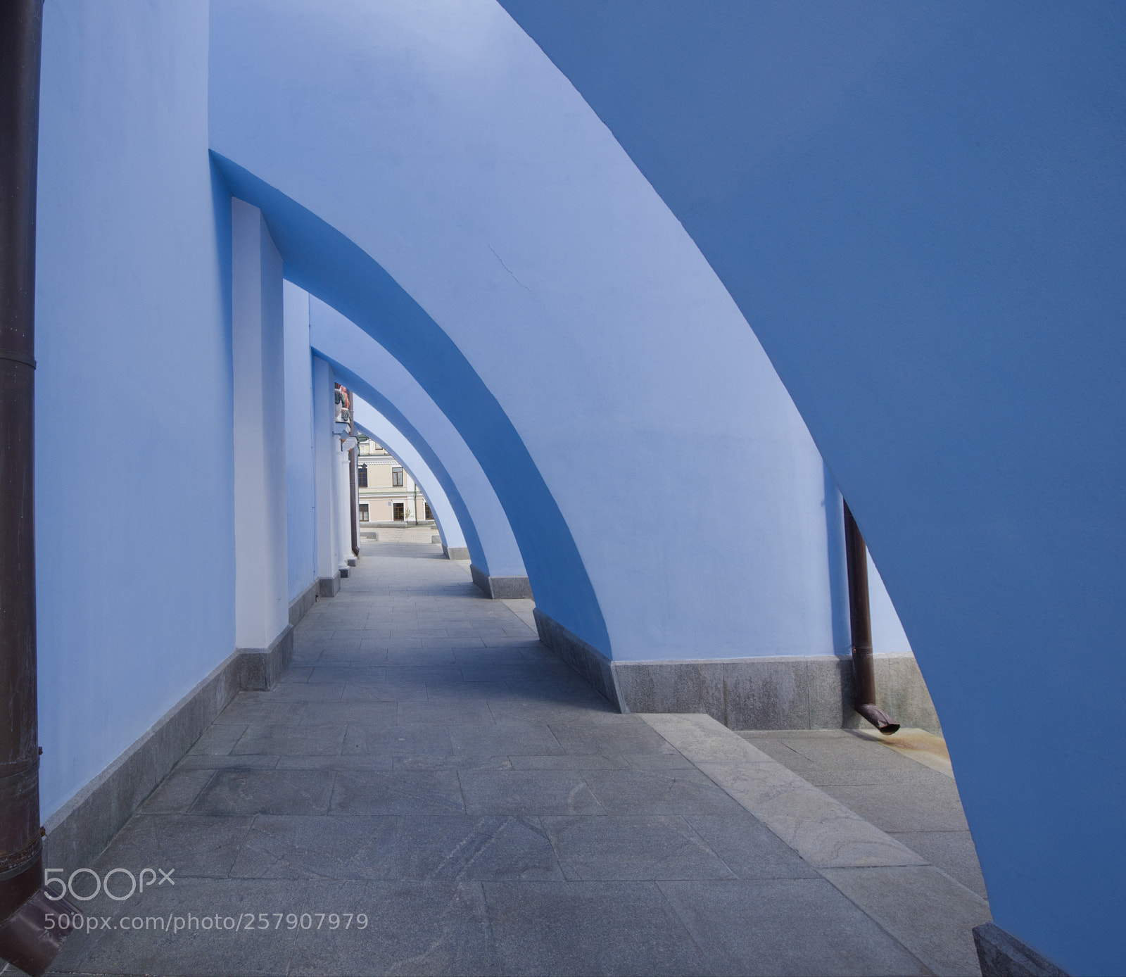 Nikon D810 sample photo. Blue arch corridor photography