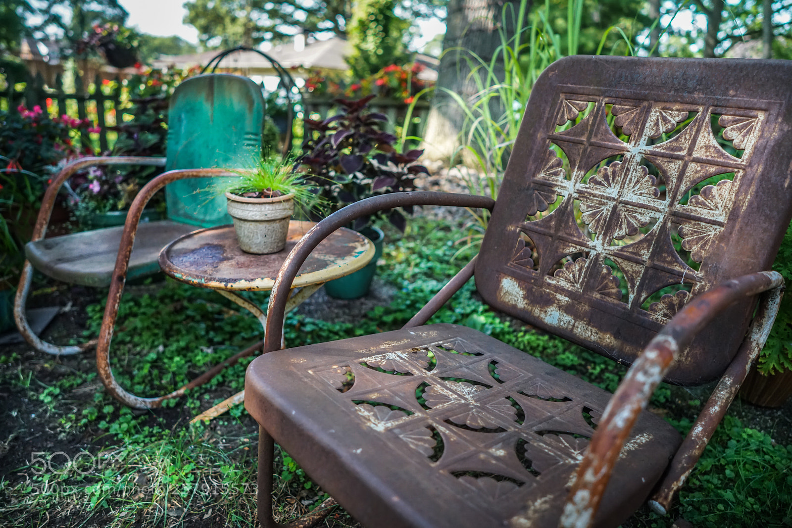 Sony a7R II sample photo. Backyard chairs photography
