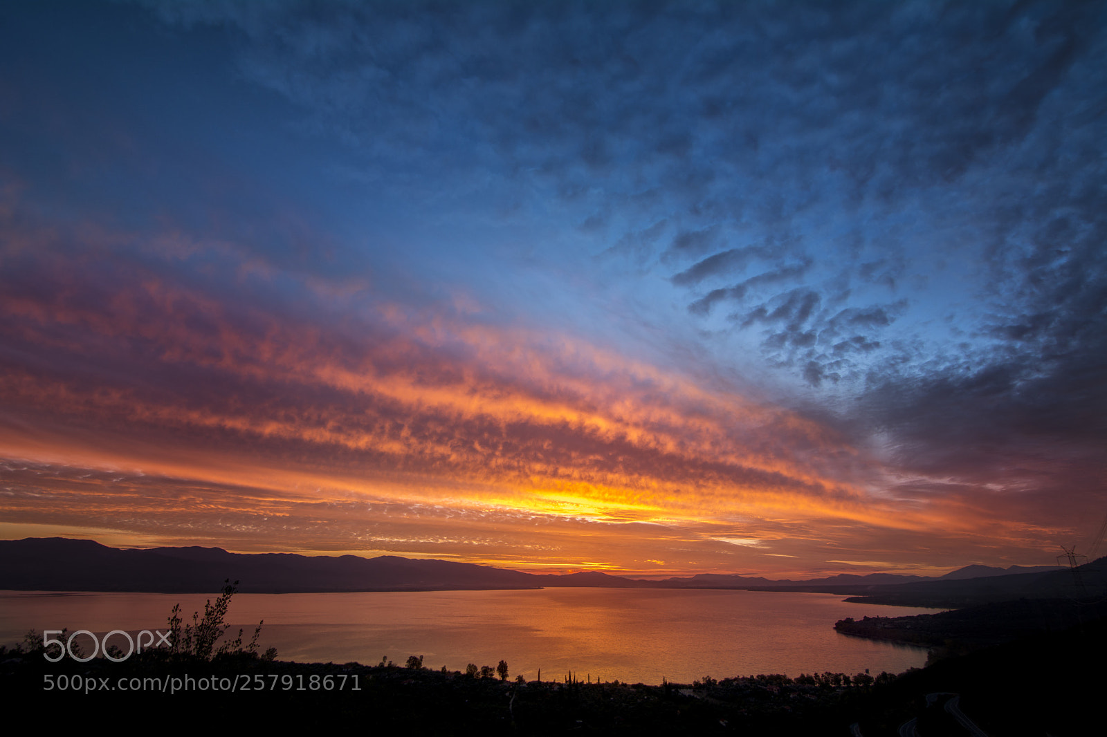 Nikon D7100 sample photo. Sunset lake trichonida photography