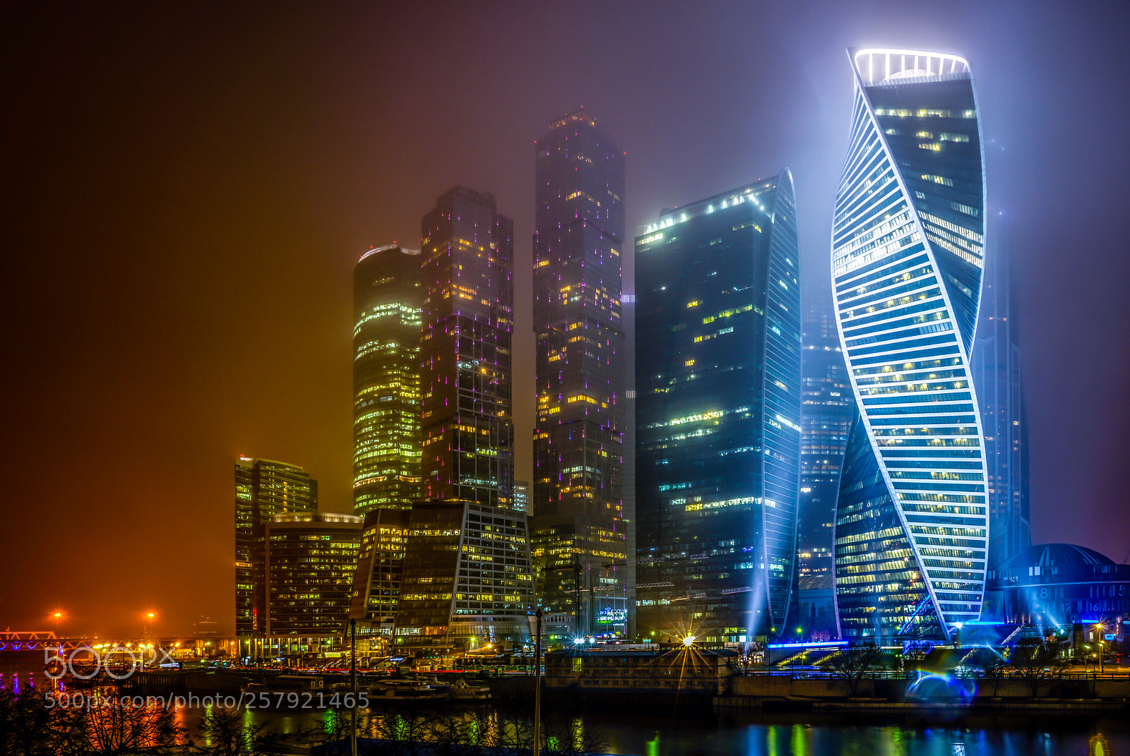 Sony a7R II sample photo. Moscow business district skyline photography