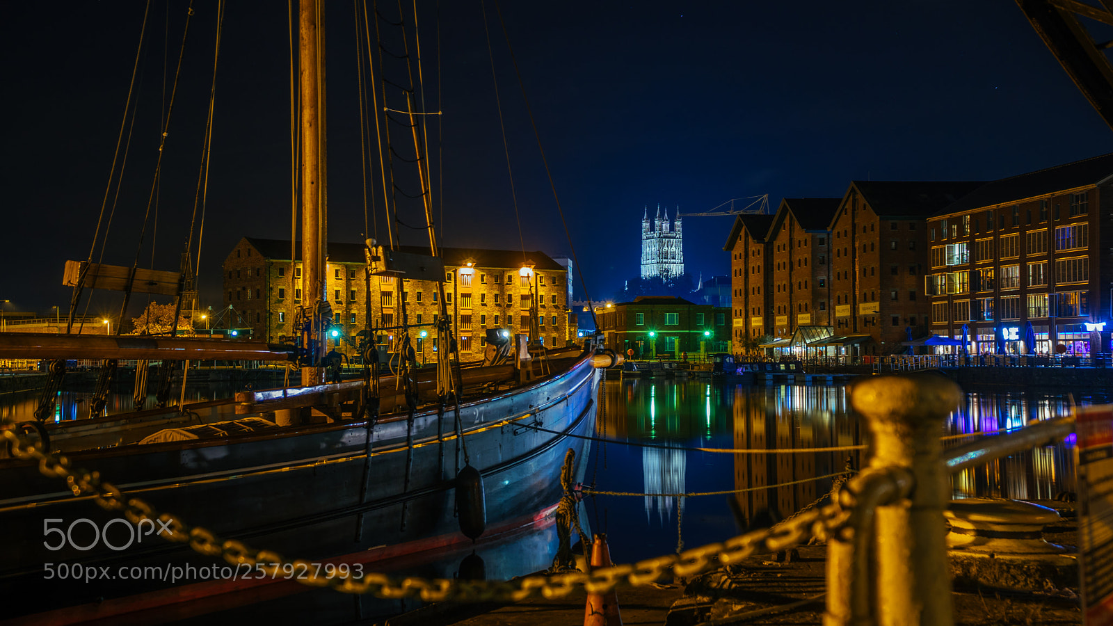 Sony a6500 sample photo. Gloucester docks at night photography