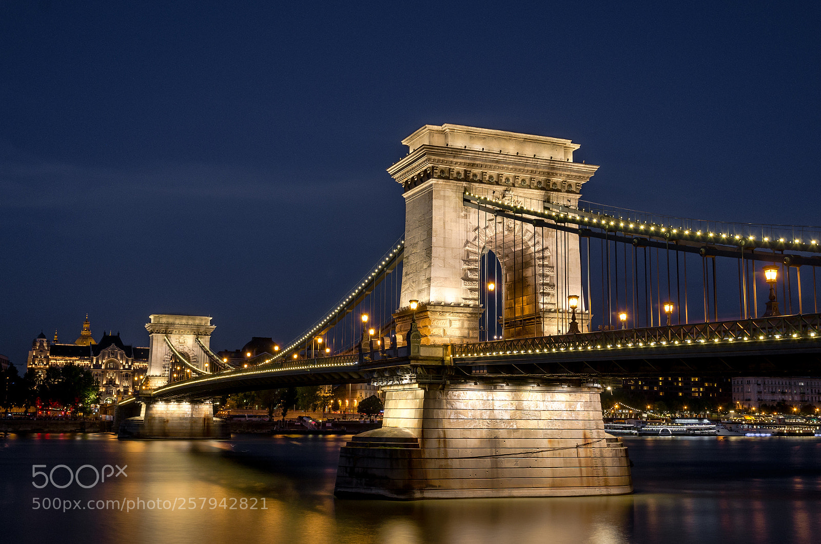 Nikon D7000 sample photo. Chain bridge at night photography