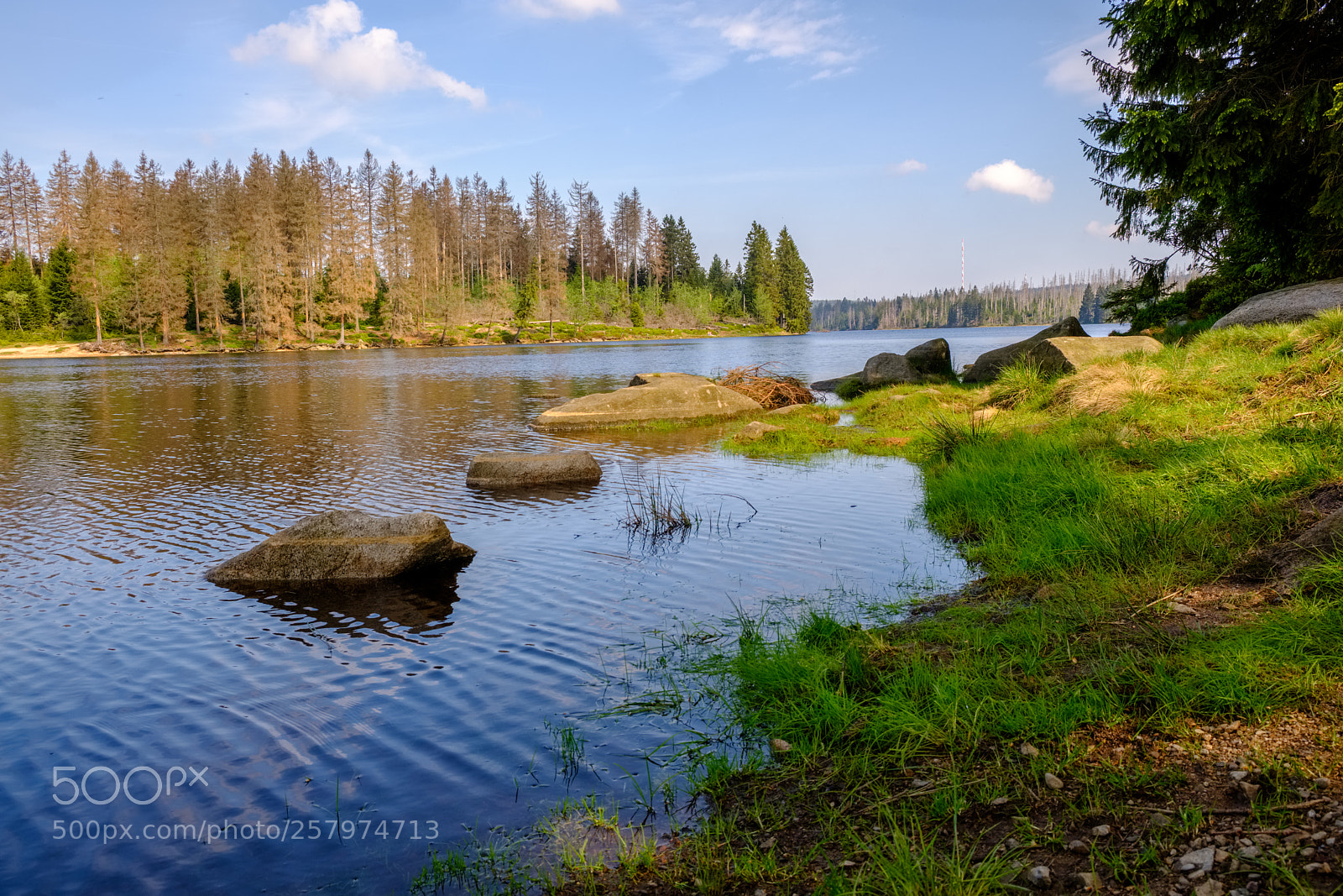 Fujifilm X-T2 sample photo. Stones in small lake photography