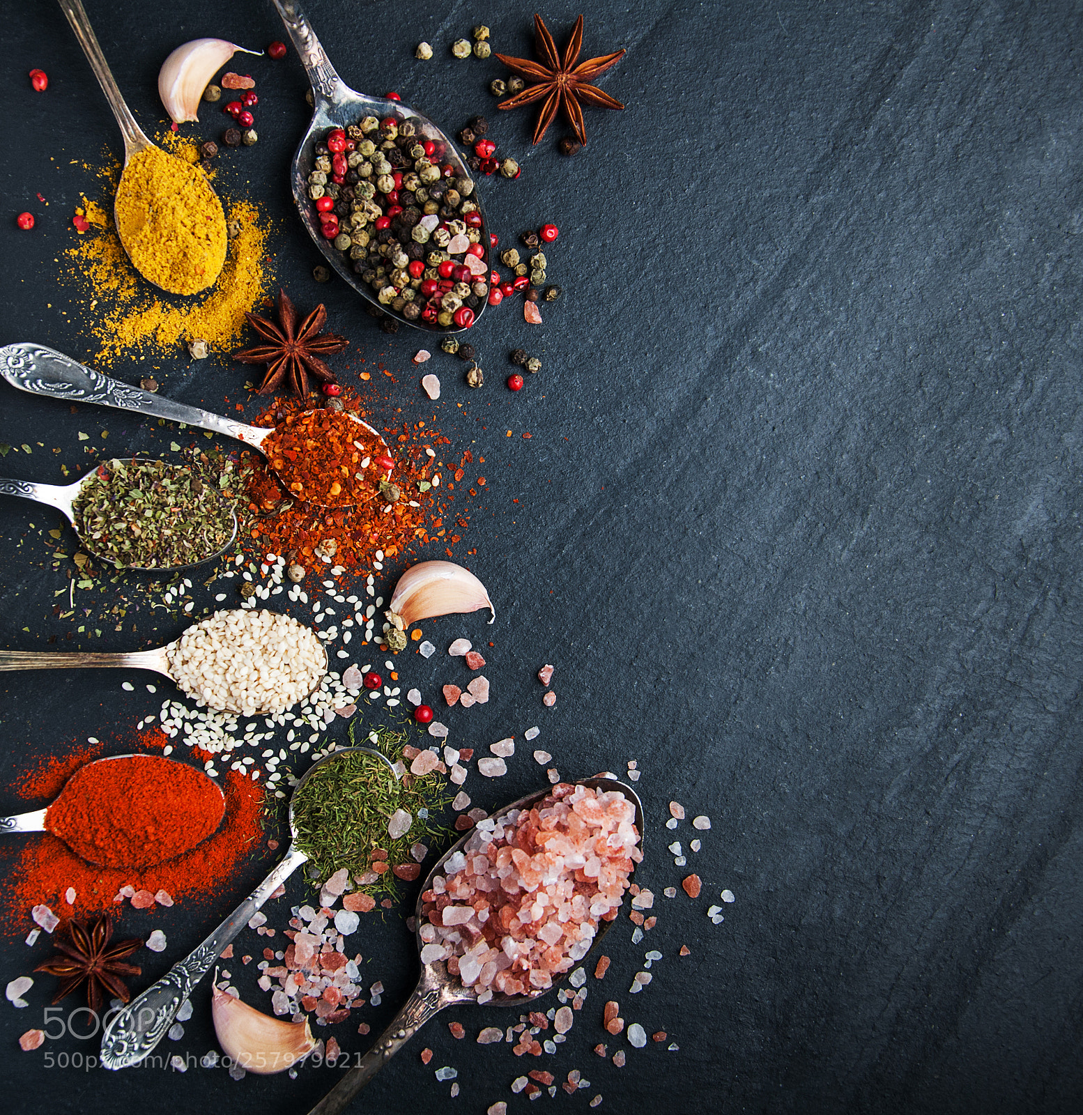 Nikon D90 sample photo. Different kind of spices photography