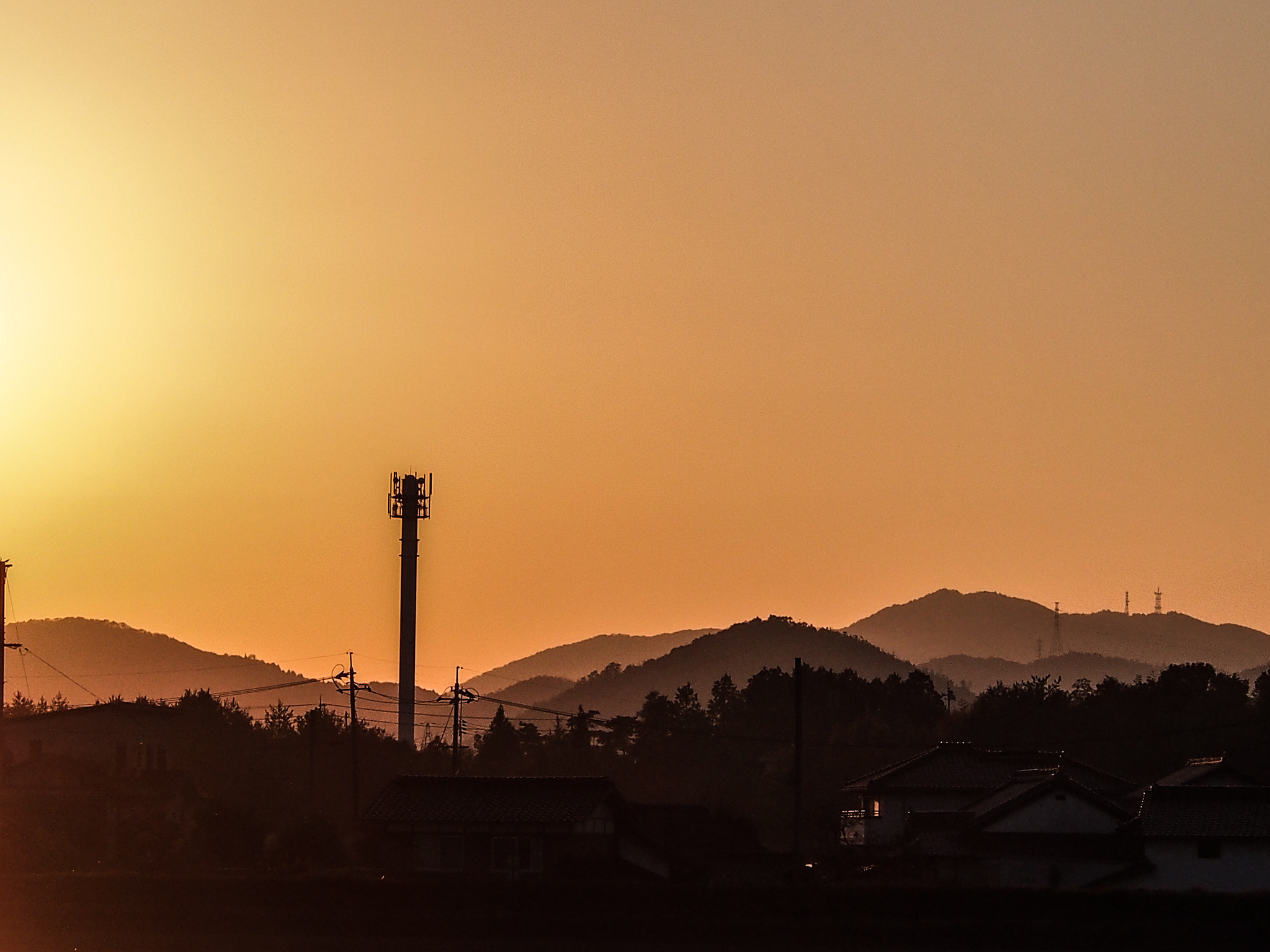 Olympus PEN E-PL5 sample photo. A peaceful of the orange sky photography
