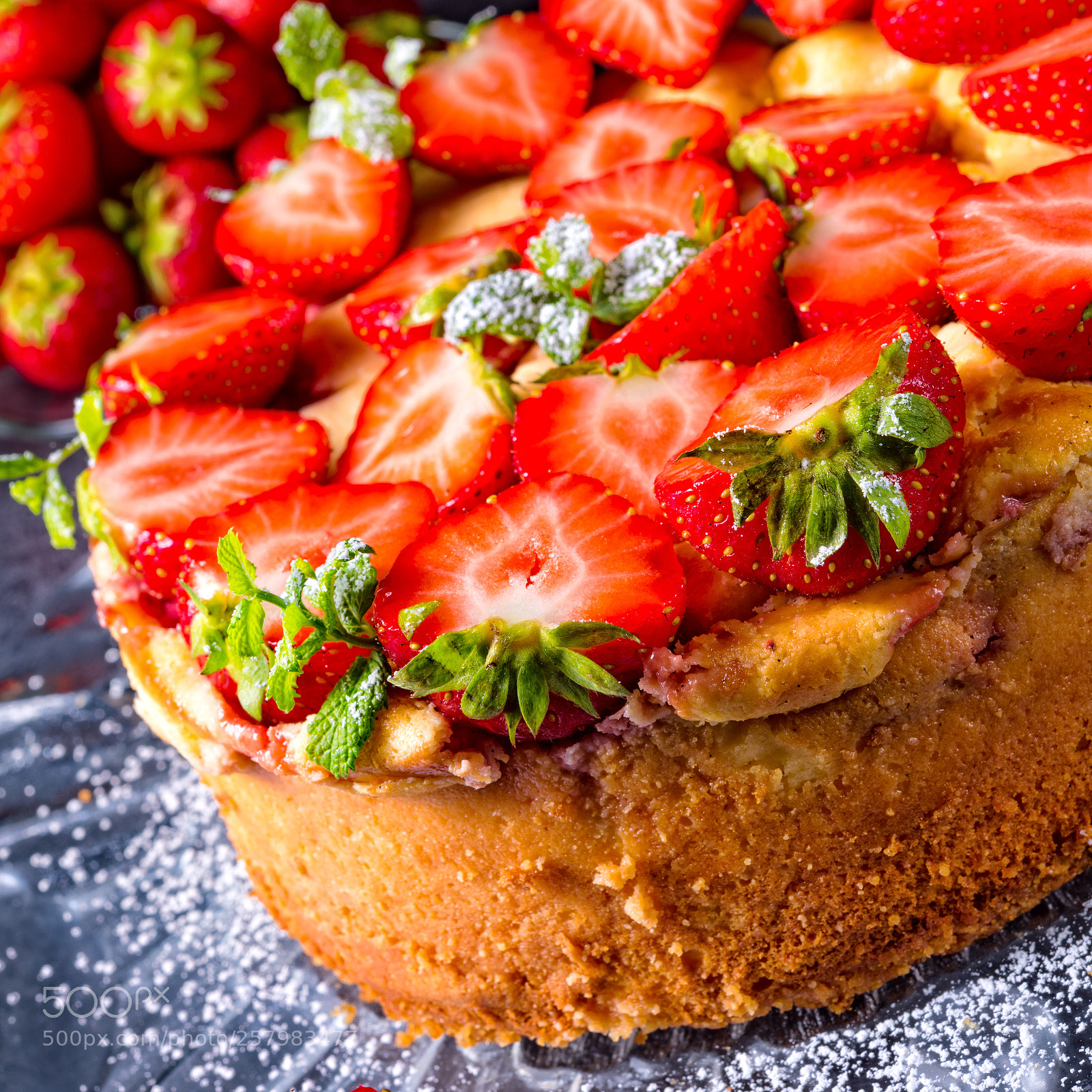 Nikon D810 sample photo. American strawberry cheesecake with photography
