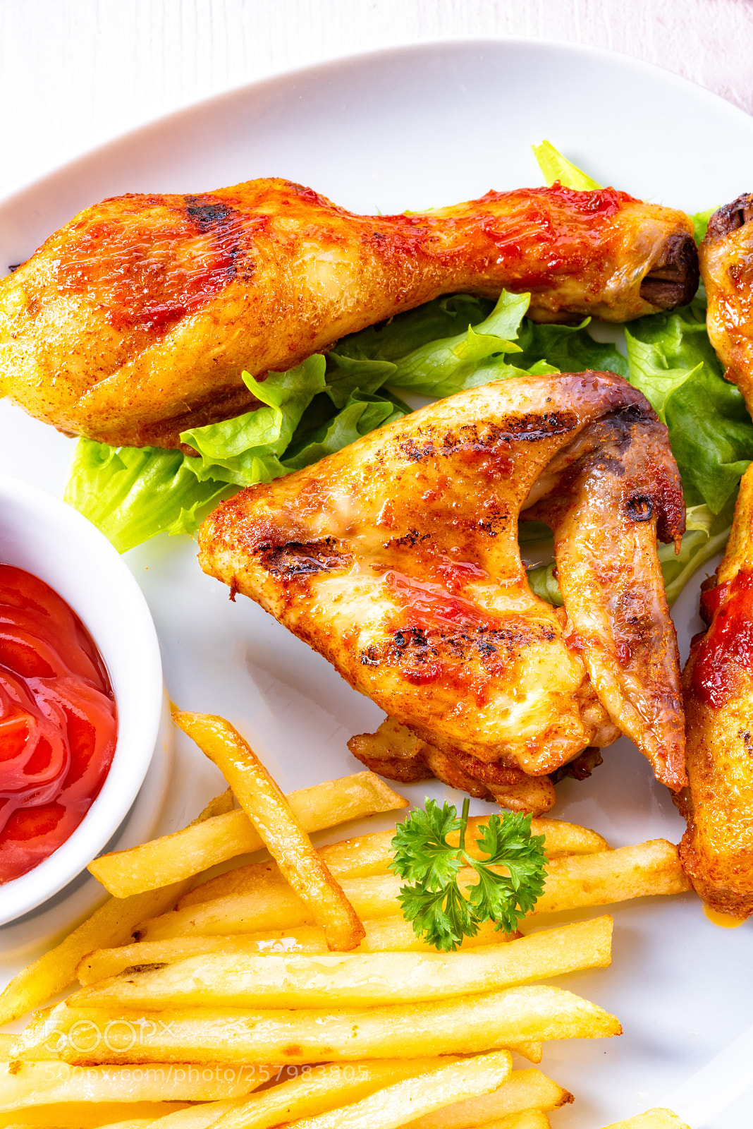 Nikon D810 sample photo. Grilled chicken wings,legs,chips and photography
