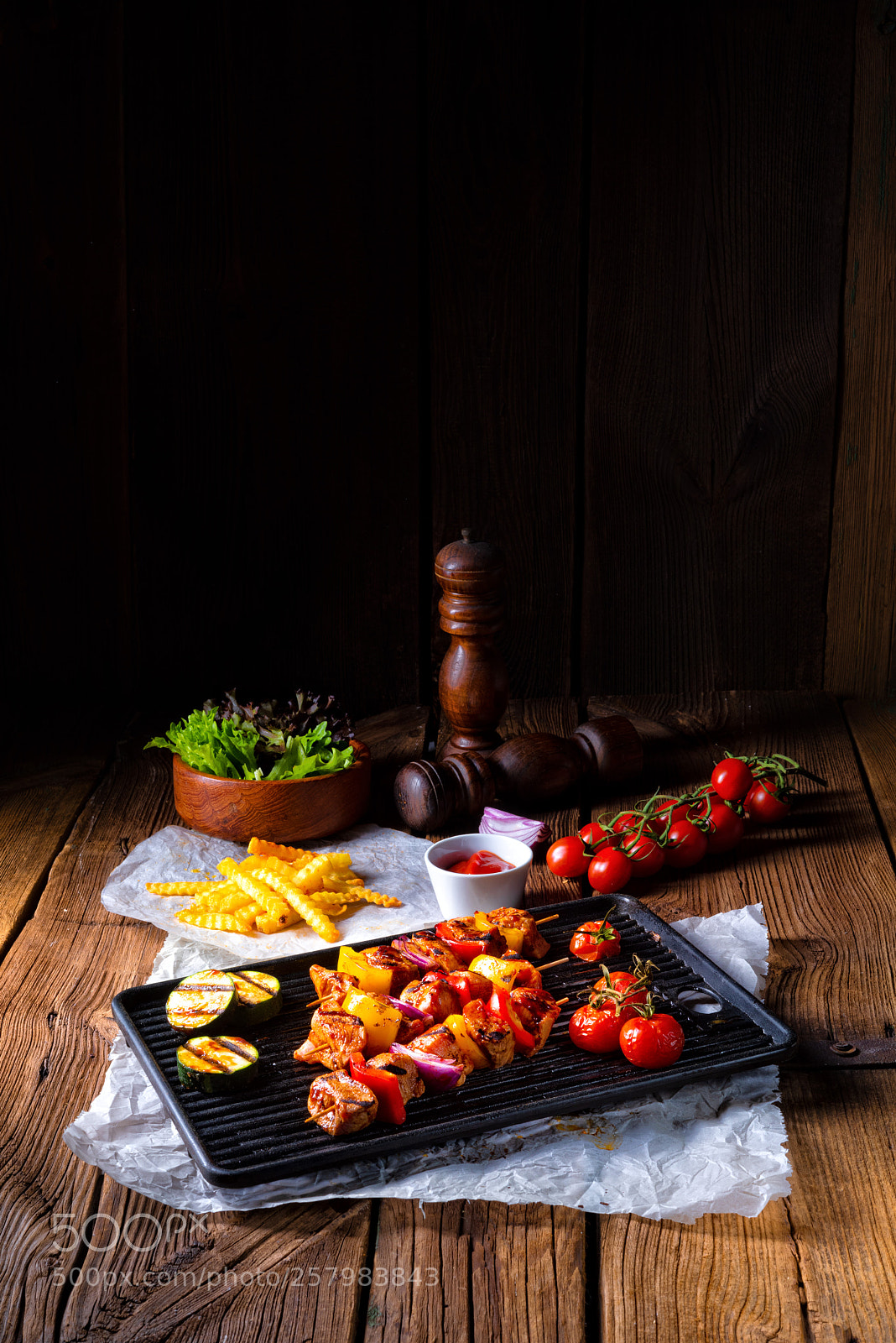 Nikon D810 sample photo. Rustic shish kebab skewers photography