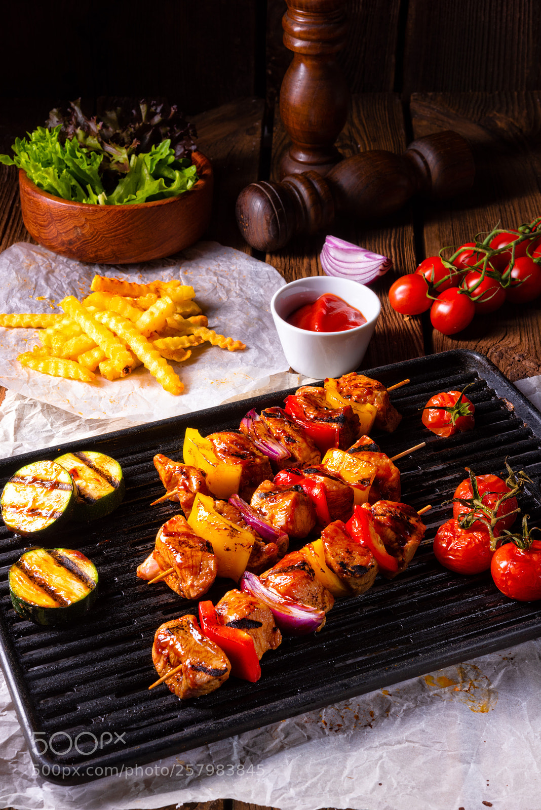 Nikon D810 sample photo. Rustic shish kebab skewers photography