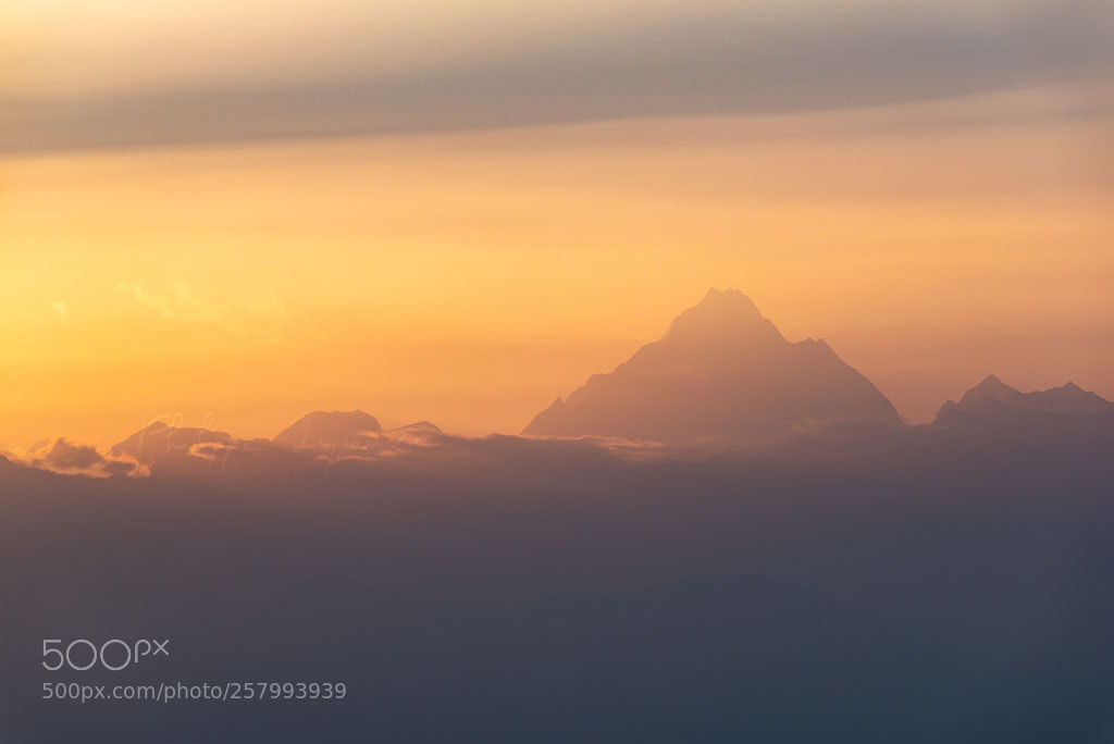 Nikon D750 sample photo. Mountains at sunset in photography
