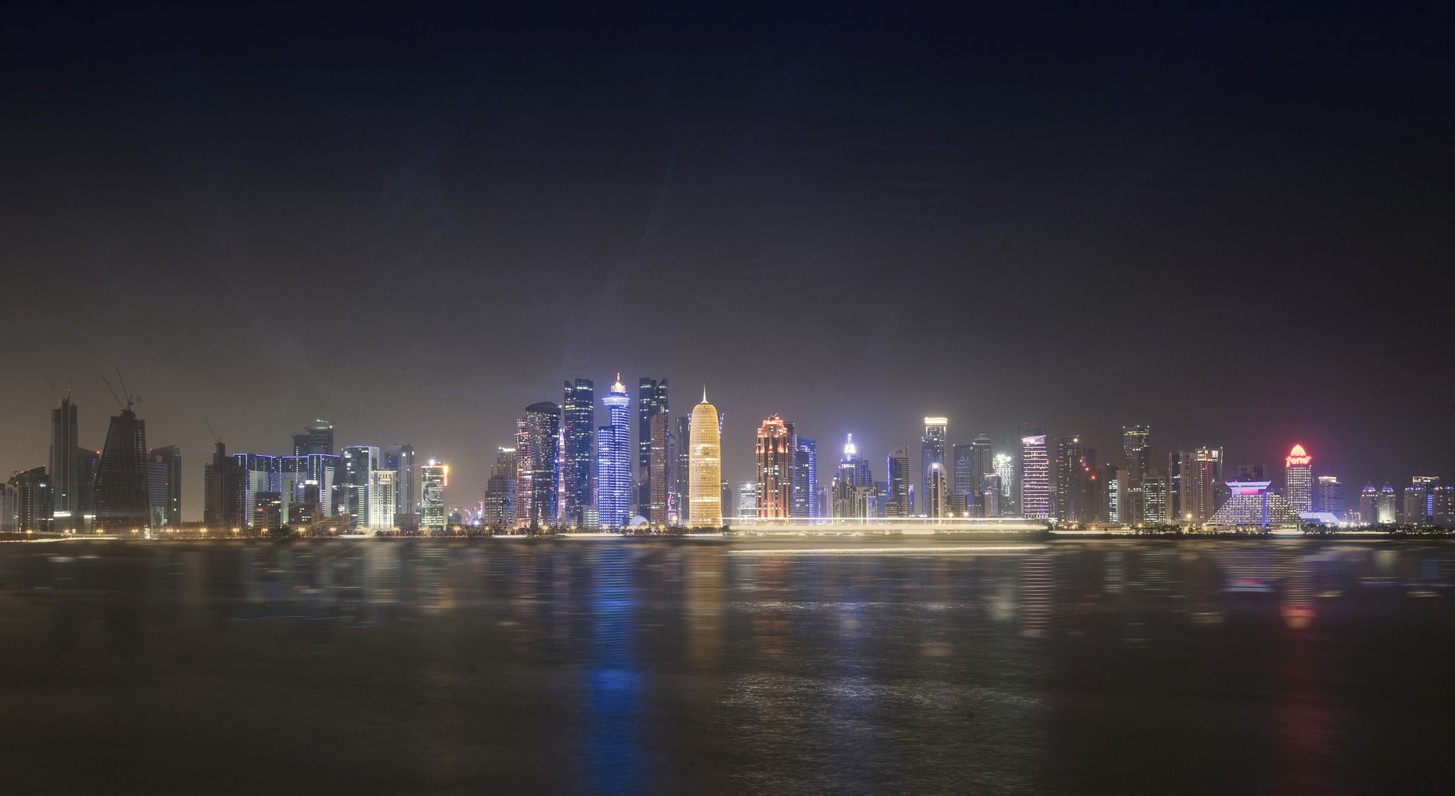 Nikon D3X sample photo. Doha skyline photography