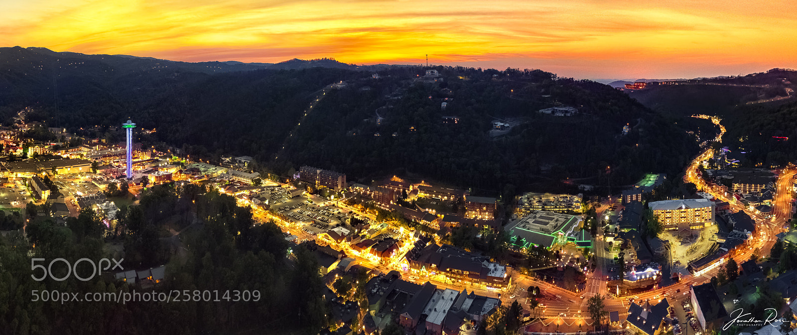 DJI FC220 sample photo. Gatlinburg, tn skyline photography