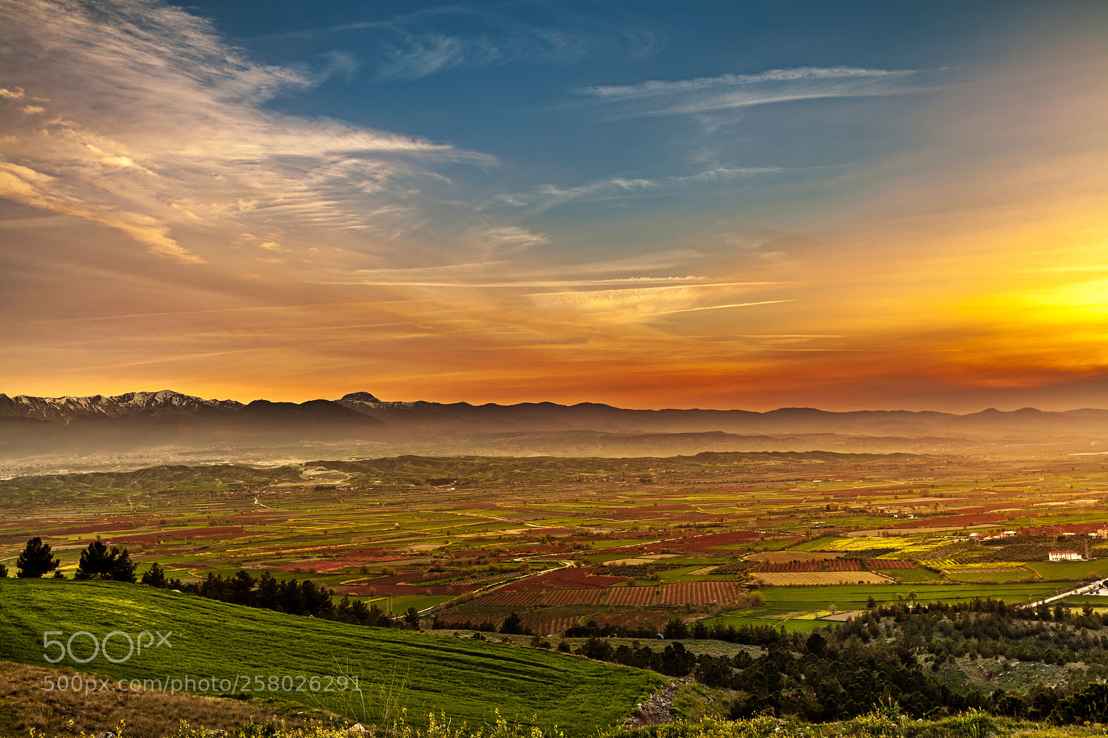 Canon EOS 5D Mark II sample photo. Beutiful sunset over colored photography