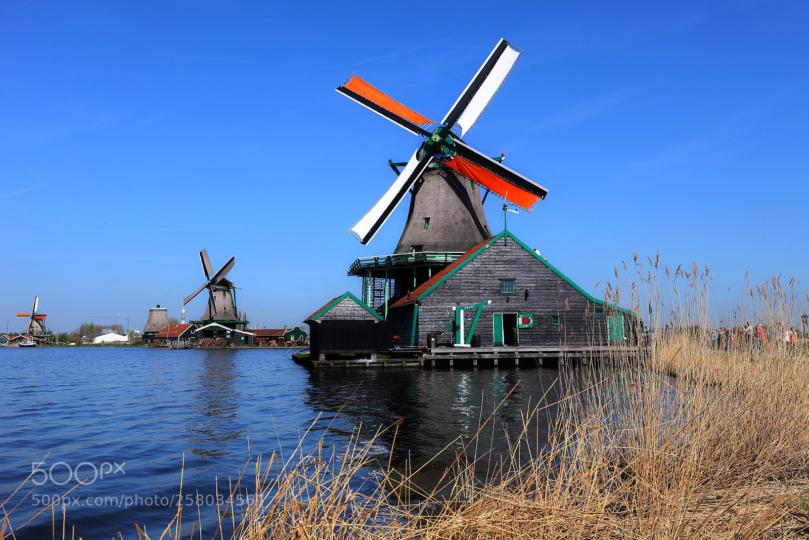 Canon EF 24-70mm F4L IS USM sample photo. Windmills of zaanse schans photography