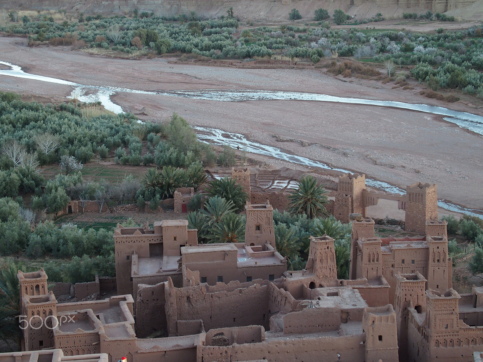 Olympus STYLUS1,1s sample photo. Kasbah ait ben haddou and beauty landscape of river at oasis on african countryside landscape in... photography