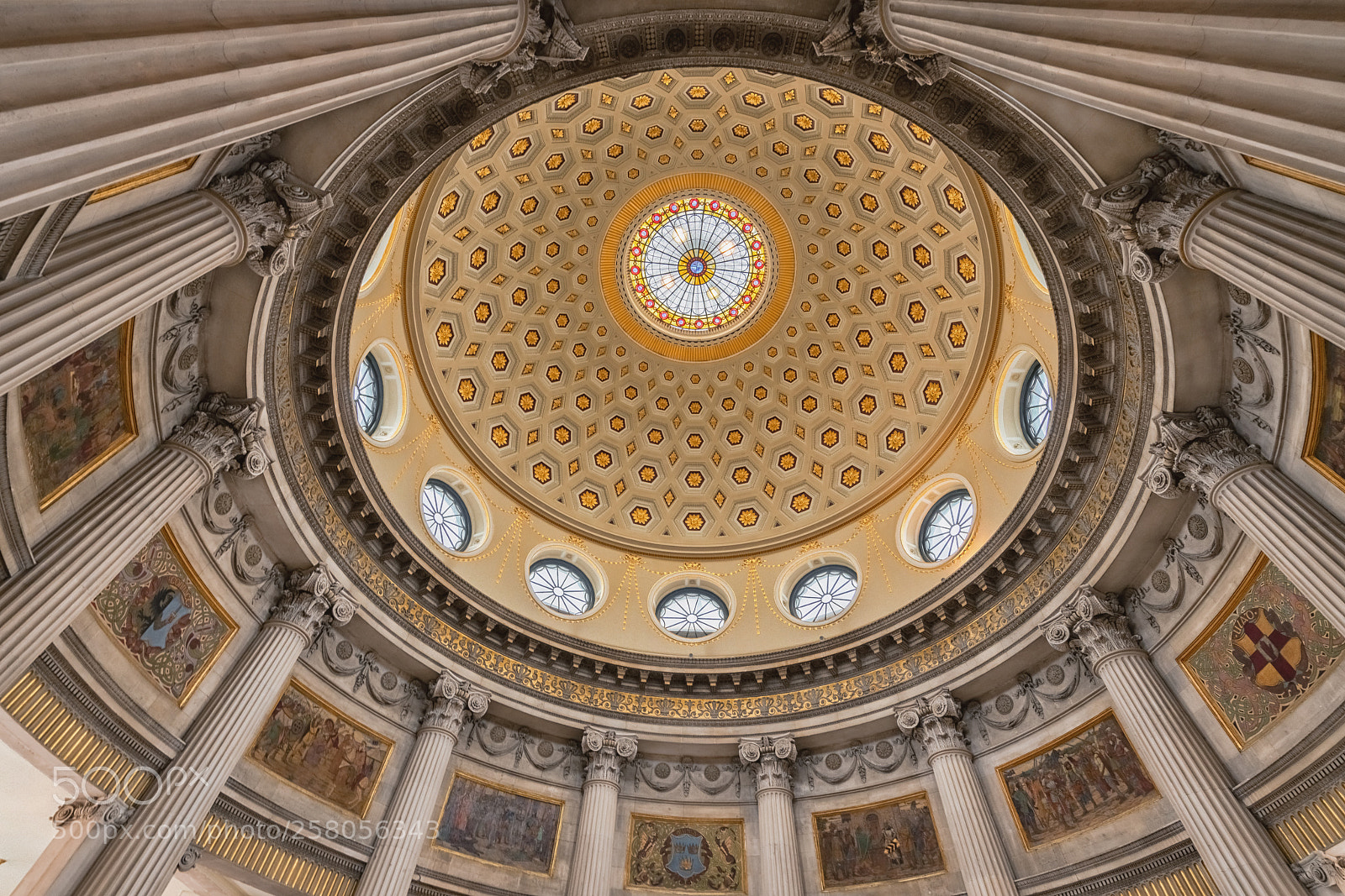 Sony a7R II sample photo. City hall ceiling -dublin photography