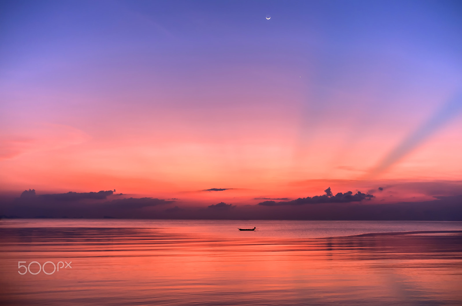 Leica X (Typ 113) sample photo. Sunset and crescent moon photography