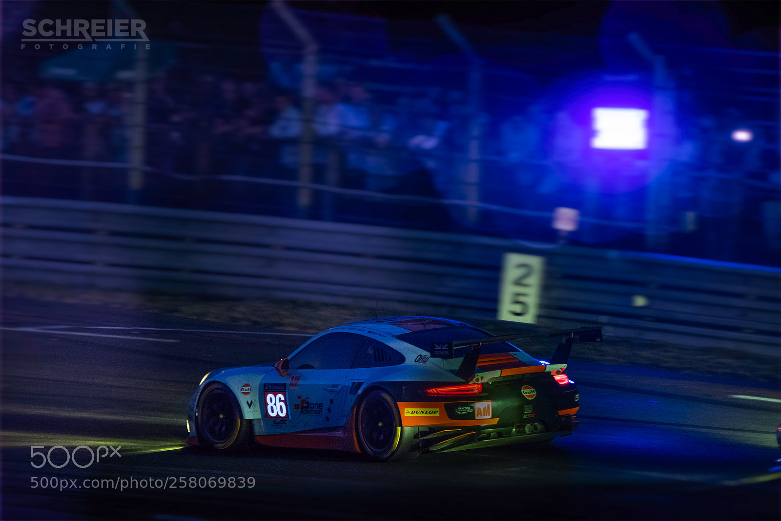 Nikon D500 sample photo. Gulf porsche at night photography