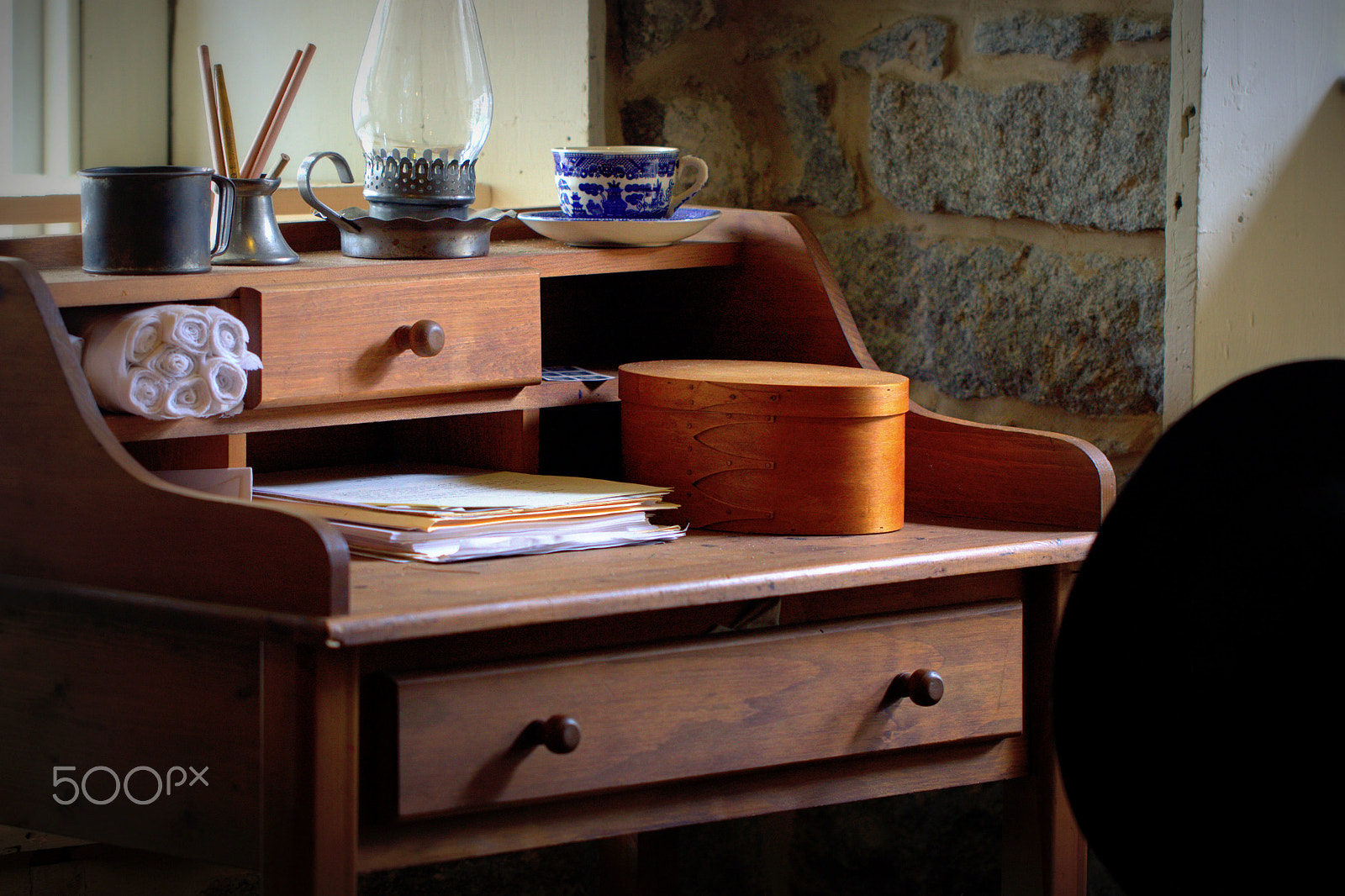 Canon EF 100mm F2.8L Macro IS USM sample photo. Antique desk scene photography